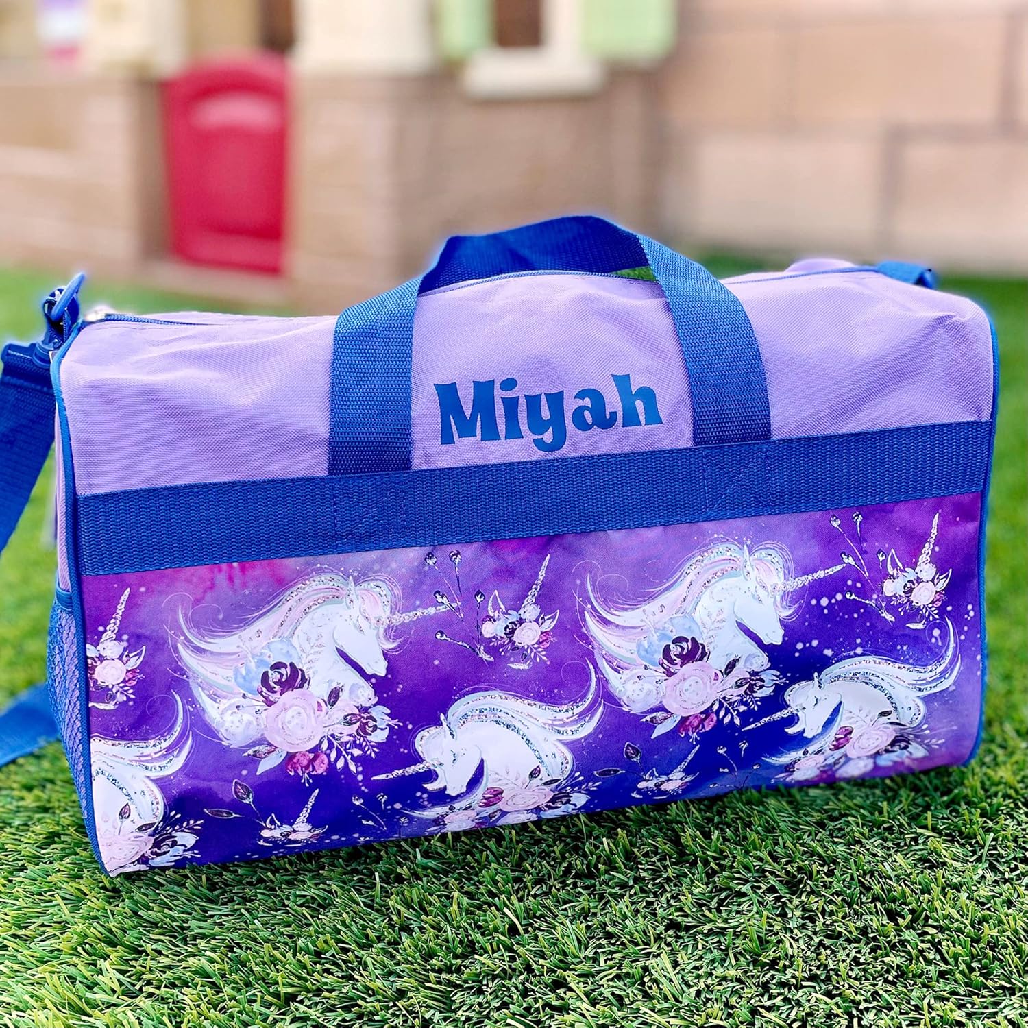 Personalized Kids 18 Inch Duffel Bag for Sports, Travel and Sleepover - Unicorn