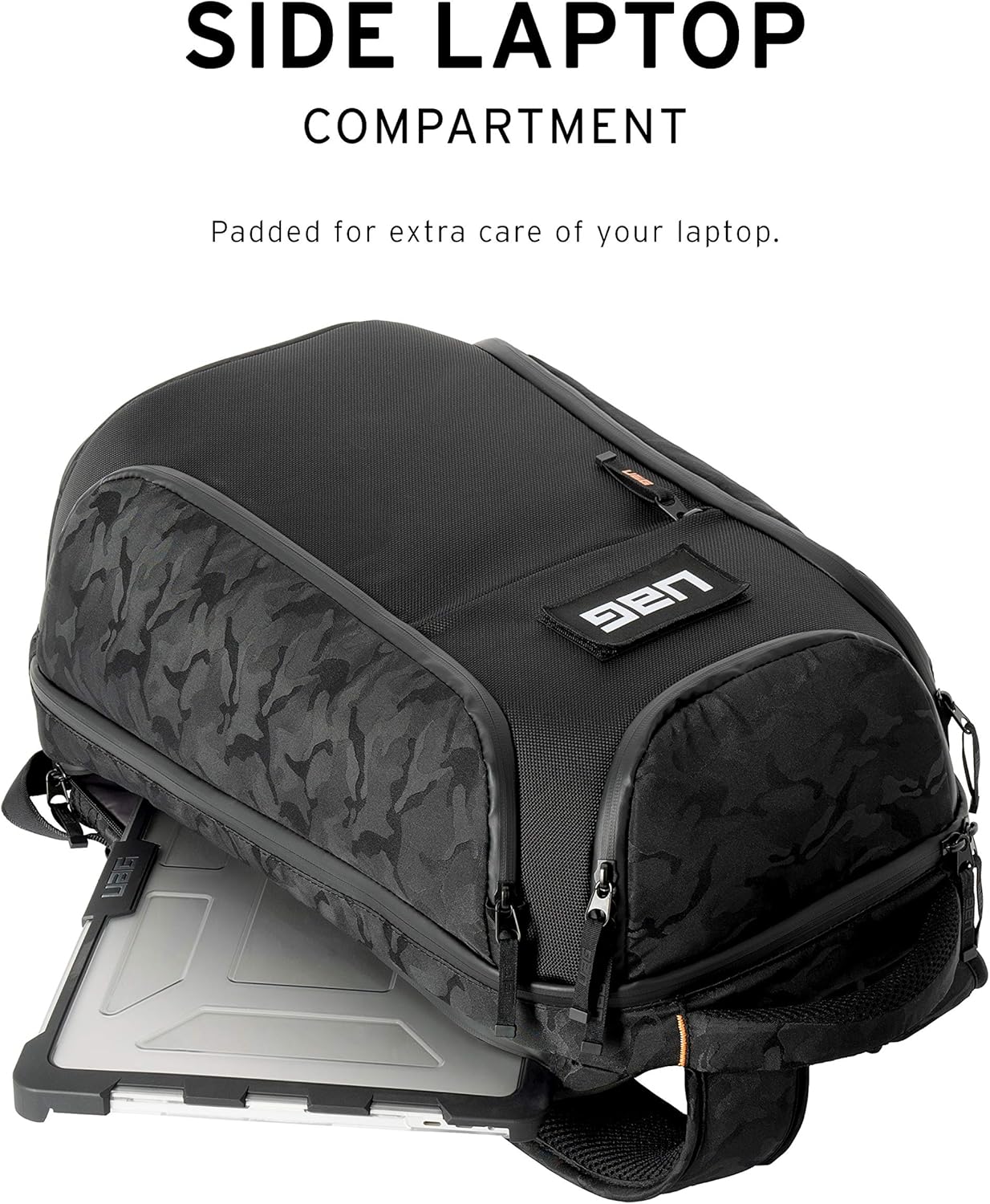 URBAN ARMOR GEAR UAG 24-Liter Backpack Lightweight Tough Weather Resistant Laptop Backpack, fits up to 16-inch, Standard Issue Black Midnight Camo