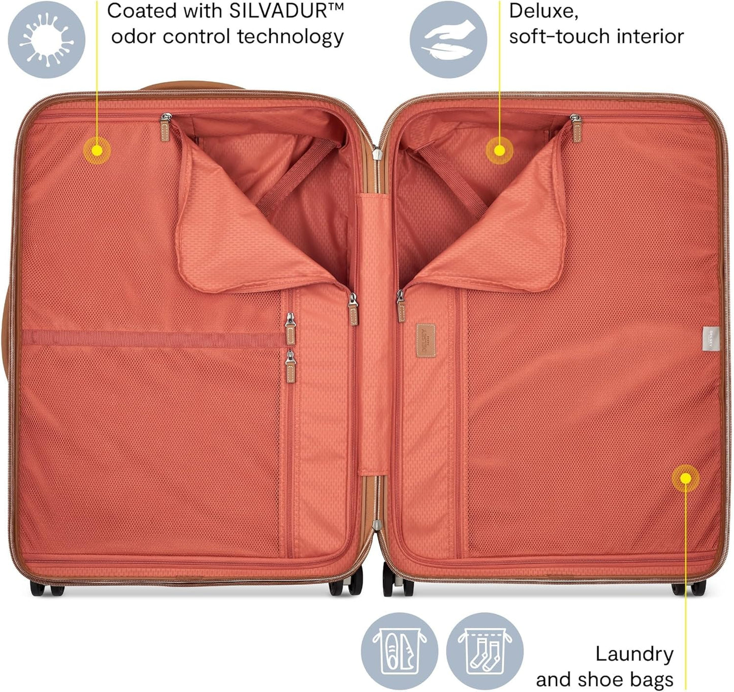 DELSEY PARIS Chatelet Air 2.0 Hardside Luggage with Spinner Wheels, Chocolate Brown, 2 Piece Set, (20/28)