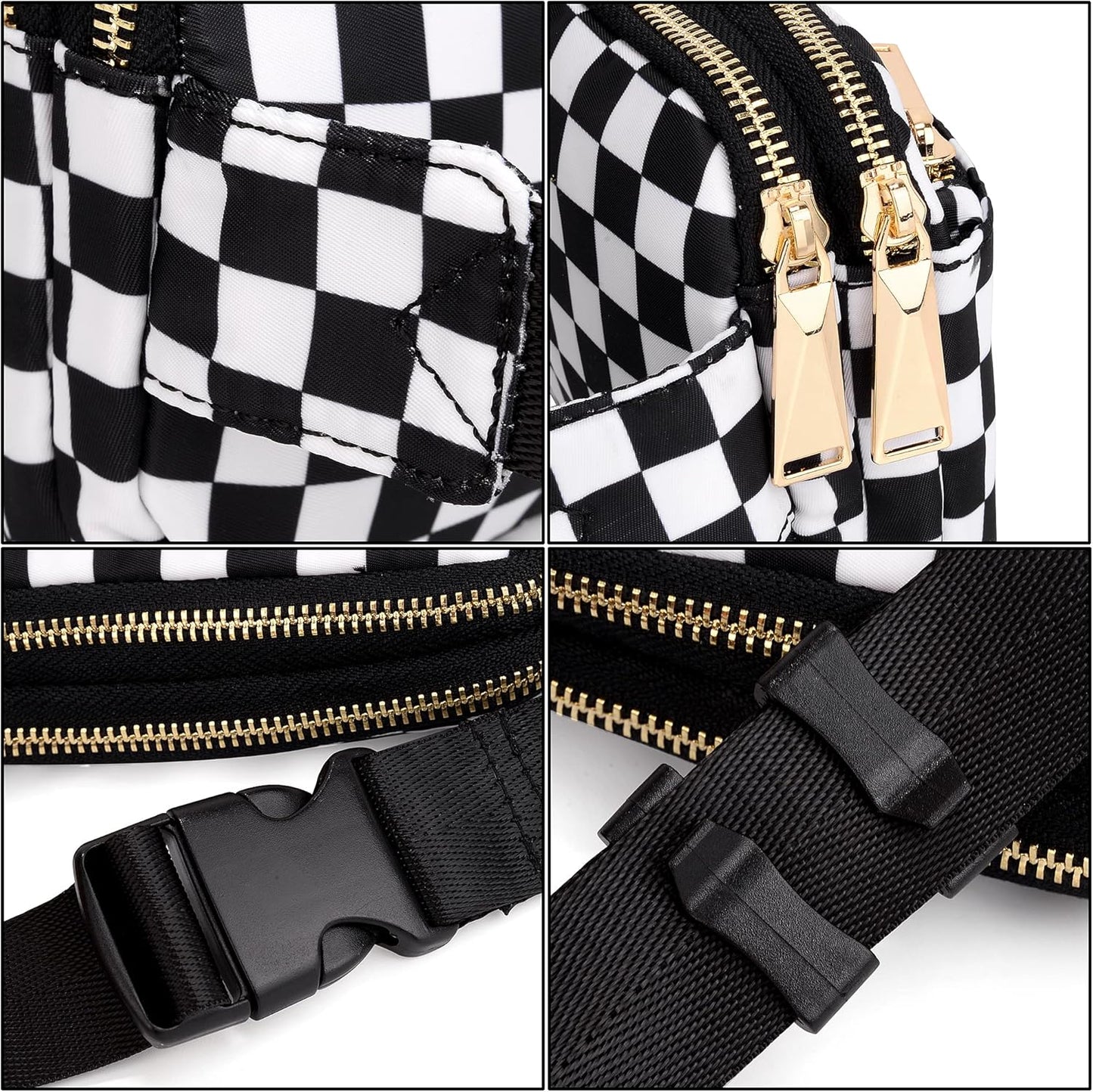 UTO Fanny Pack for Women Crossbody Trendy Fashion Belt Purse Chest Waist Hip Bumbag for Outdoor Shopping Travel Hiking