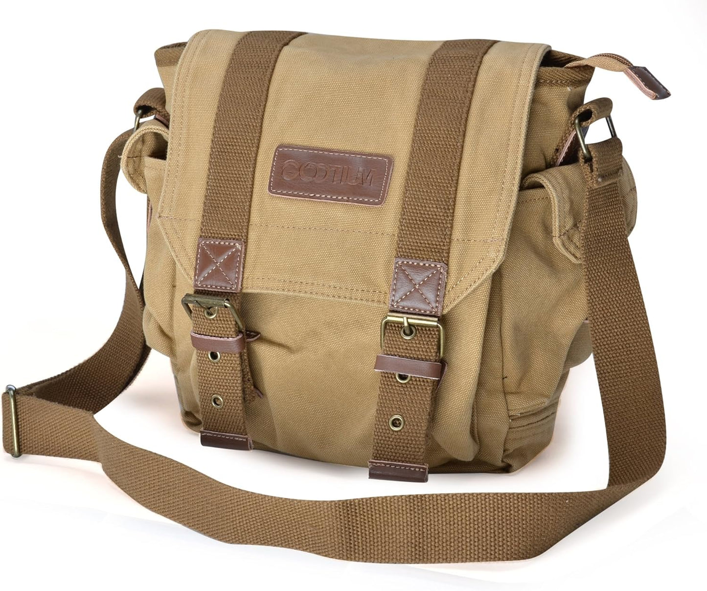 Gootium Canvas Messenger Bag - Small Vintage Shoulder Purse Crossbody Satchel