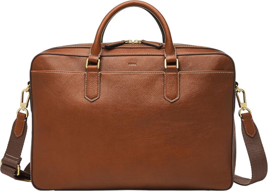 Fossil Men's Asher Leather Messenger Laptop Bag