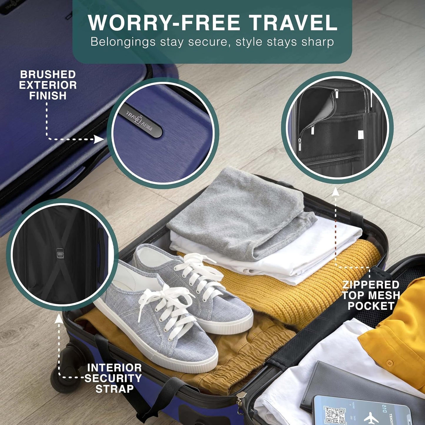 24 Inch Luggage with Spinner Wheels, Hard Shell Suitcase with TSA Locks for Luggage, Travel Large