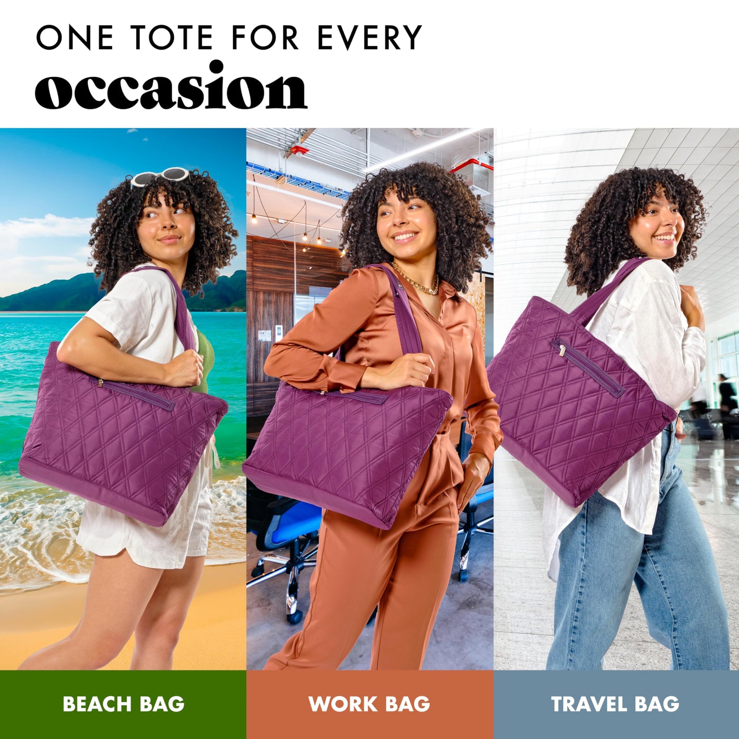 Fit & Fresh Metro 2 in 1 Work Tote Bag with Insulated Lunch Compartment