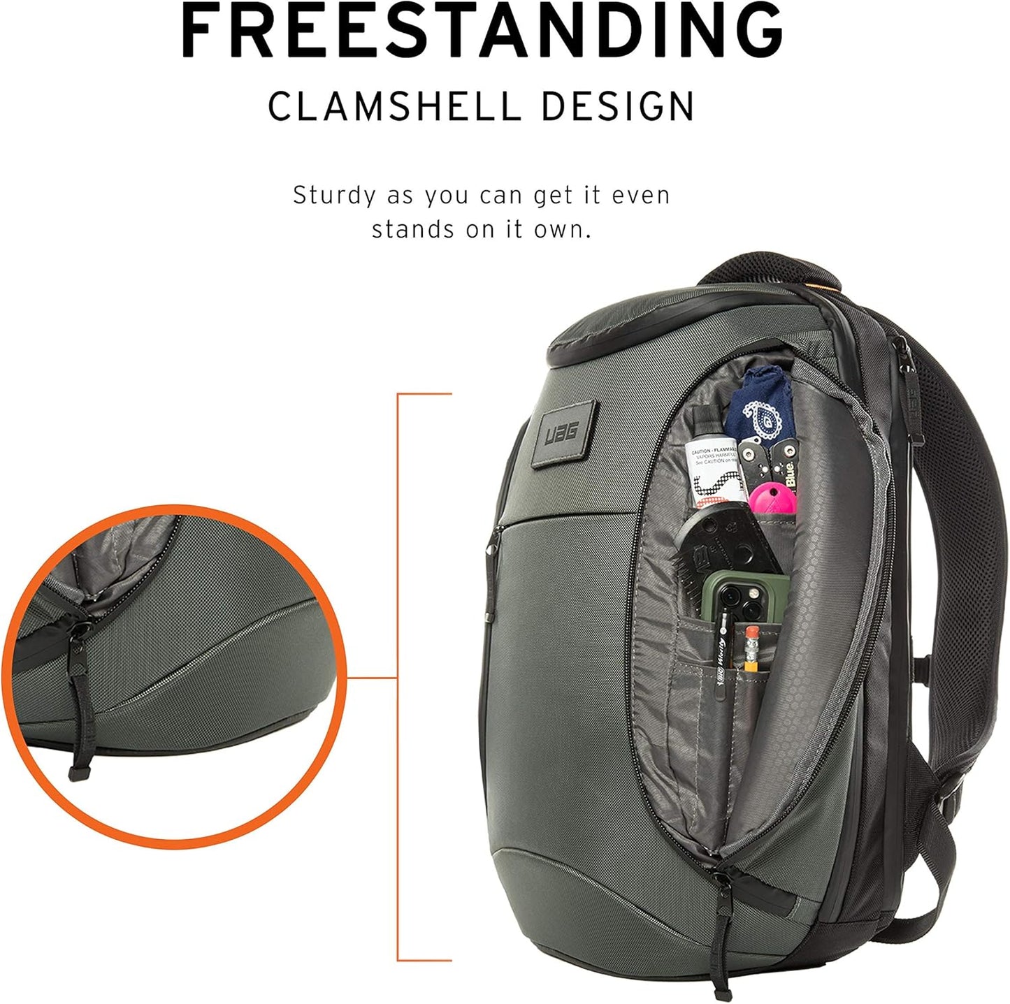URBAN ARMOR GEAR UAG 18-Liter Backpack Lightweight Tough Weather Resistant Laptop Backpack, fits up