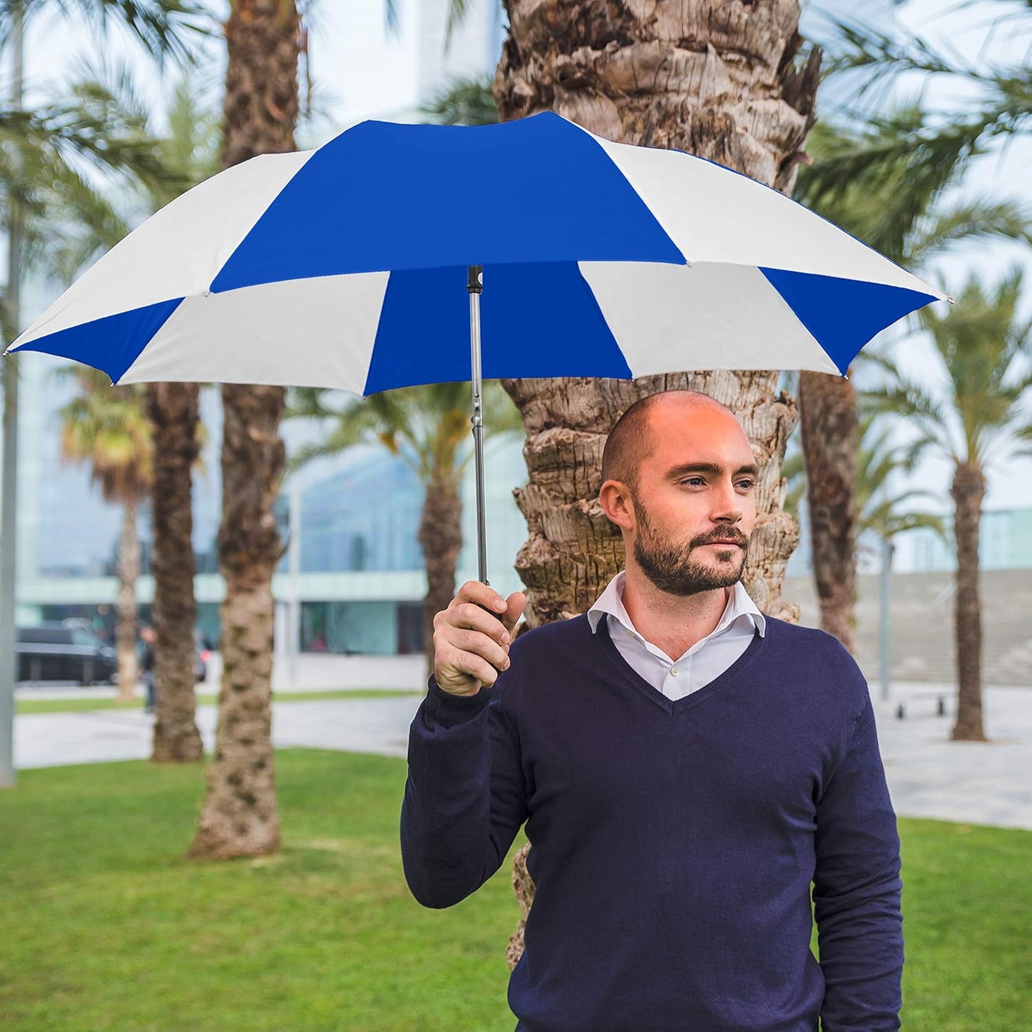 The Spectrum Popular Style 42" Automatic Open Compact Travel Umbrella for Rain, Wind & Sun, Sturdy Lightweight Small Portable Stick Umbrella for Men and Women