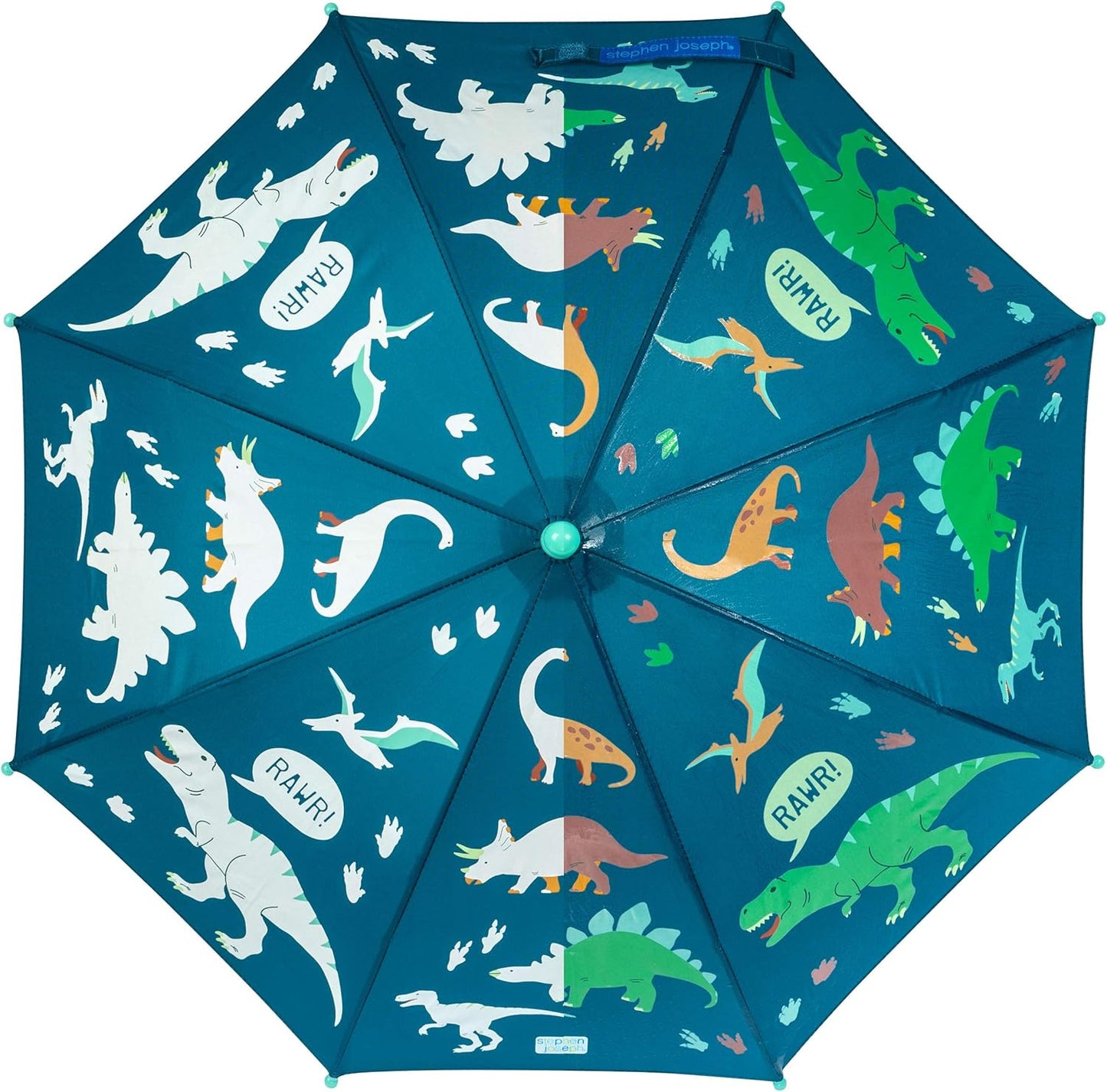 Stephen Joseph Kids' Color Changing Wet Dry Umbrella, Water reacting, Pinch Free Umbrellas for Rain Children's Umbrella, BUTTERFLY, 23"X29