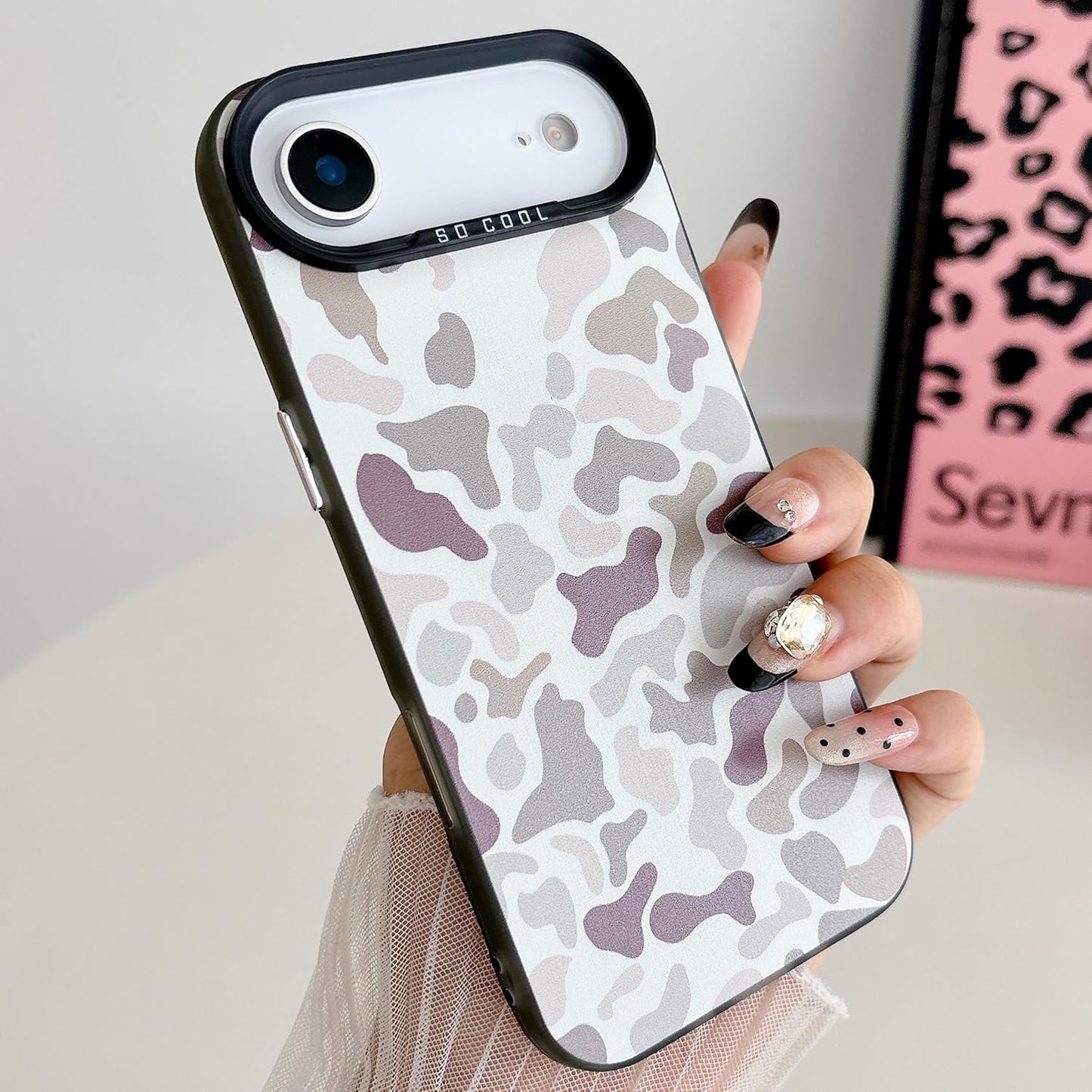 for iPhone 17 Air Case, Vintage Camo Pattern Design for Men Boys Teens, Cool Camouflage Shockproof Protective Cover for Girls Women - Black