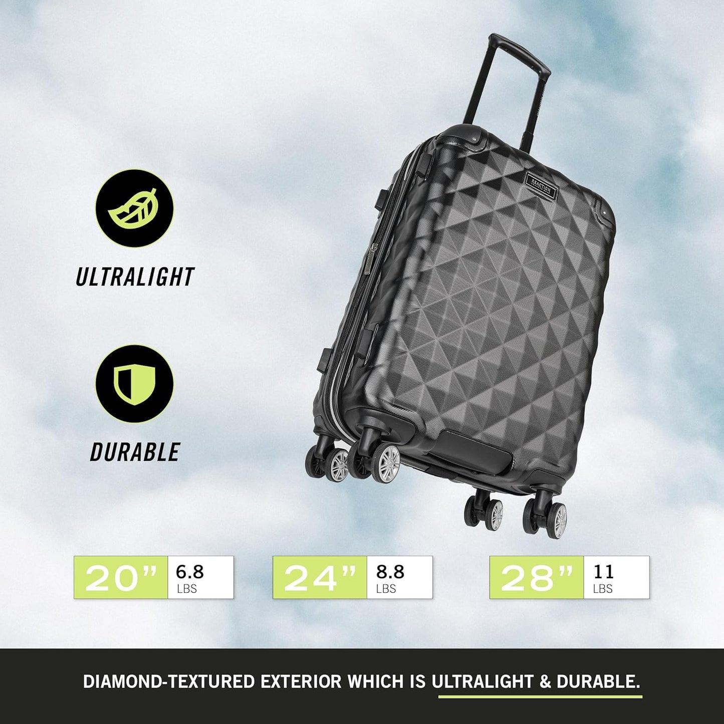 Kenneth Cole REACTION Diamond Tower Collection Lightweight Hardside Expandable 8-Wheel Spinner