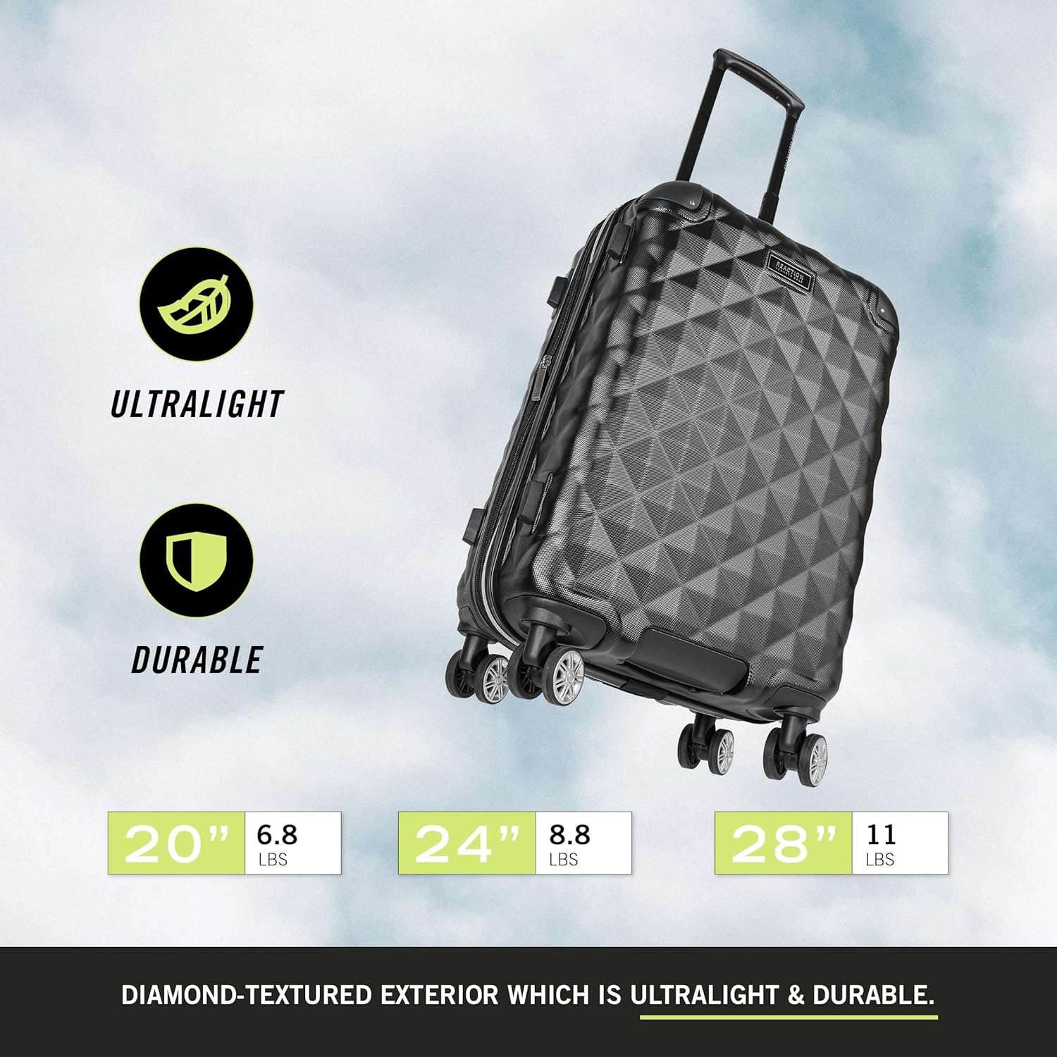 Kenneth Cole REACTION Diamond Tower Collection Lightweight Hardside Expandable 8-Wheel Spinner