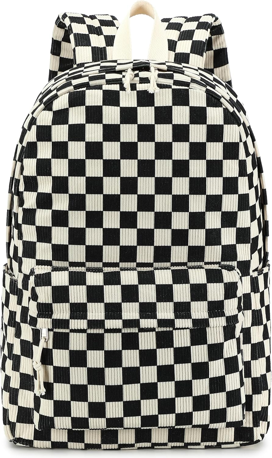 School Backpack for Teen Girls Bookbags Elementary High School Corduroy Laptop Bags Women Travel Daypacks