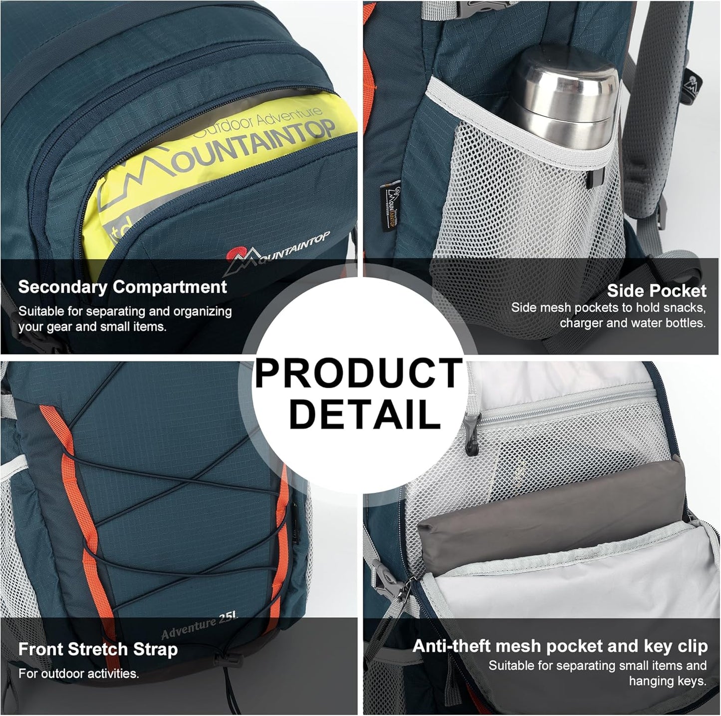 MOUNTAINTOP 25L/40L Hiking Backpack,Lightweight Travel Backpack for Men Women Outdoor Backpacking