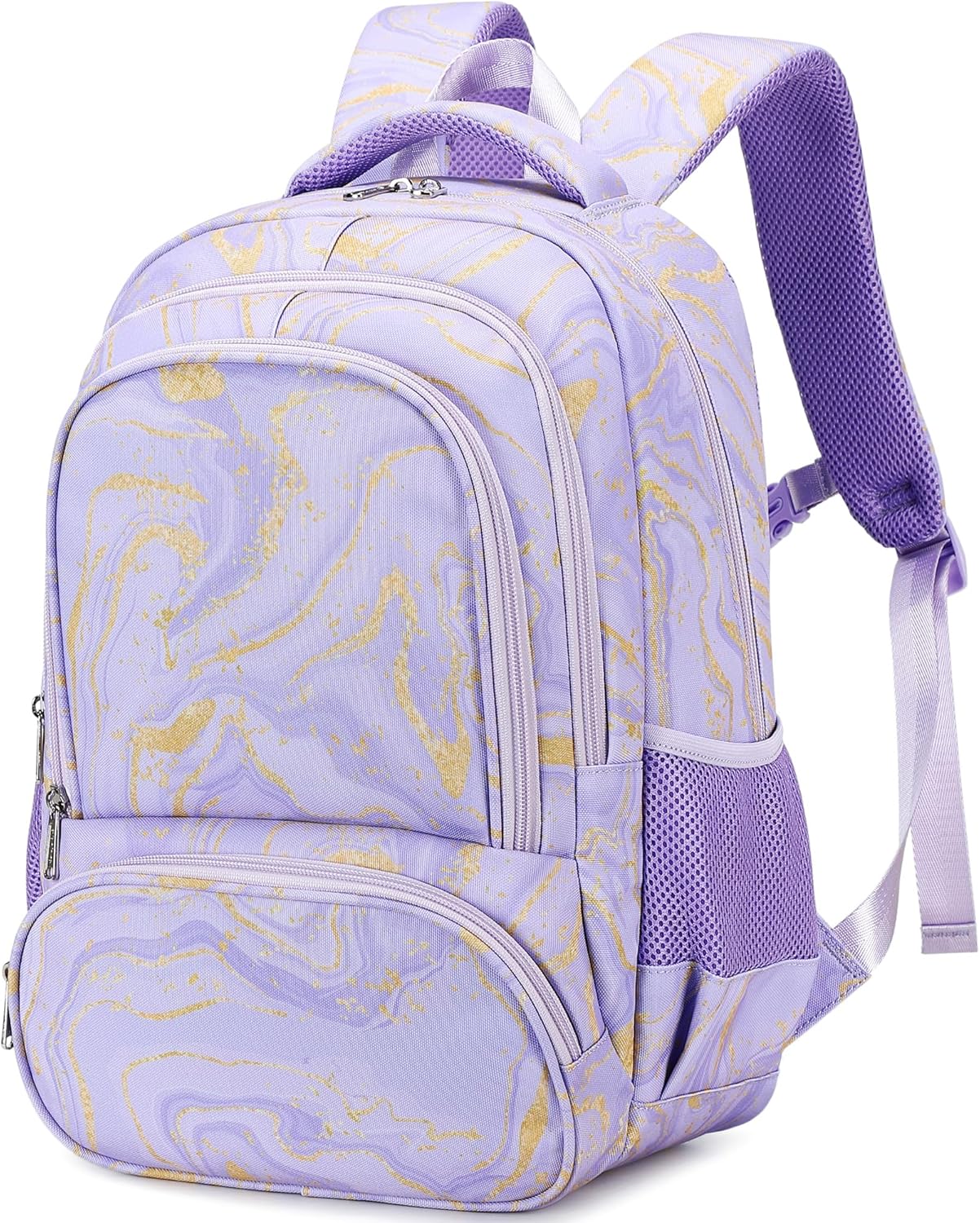 abshoo Marble Lightweight Kids Backpack For School Girls Elementary Kindergarten Bookbag School Bags (Marble Purple)