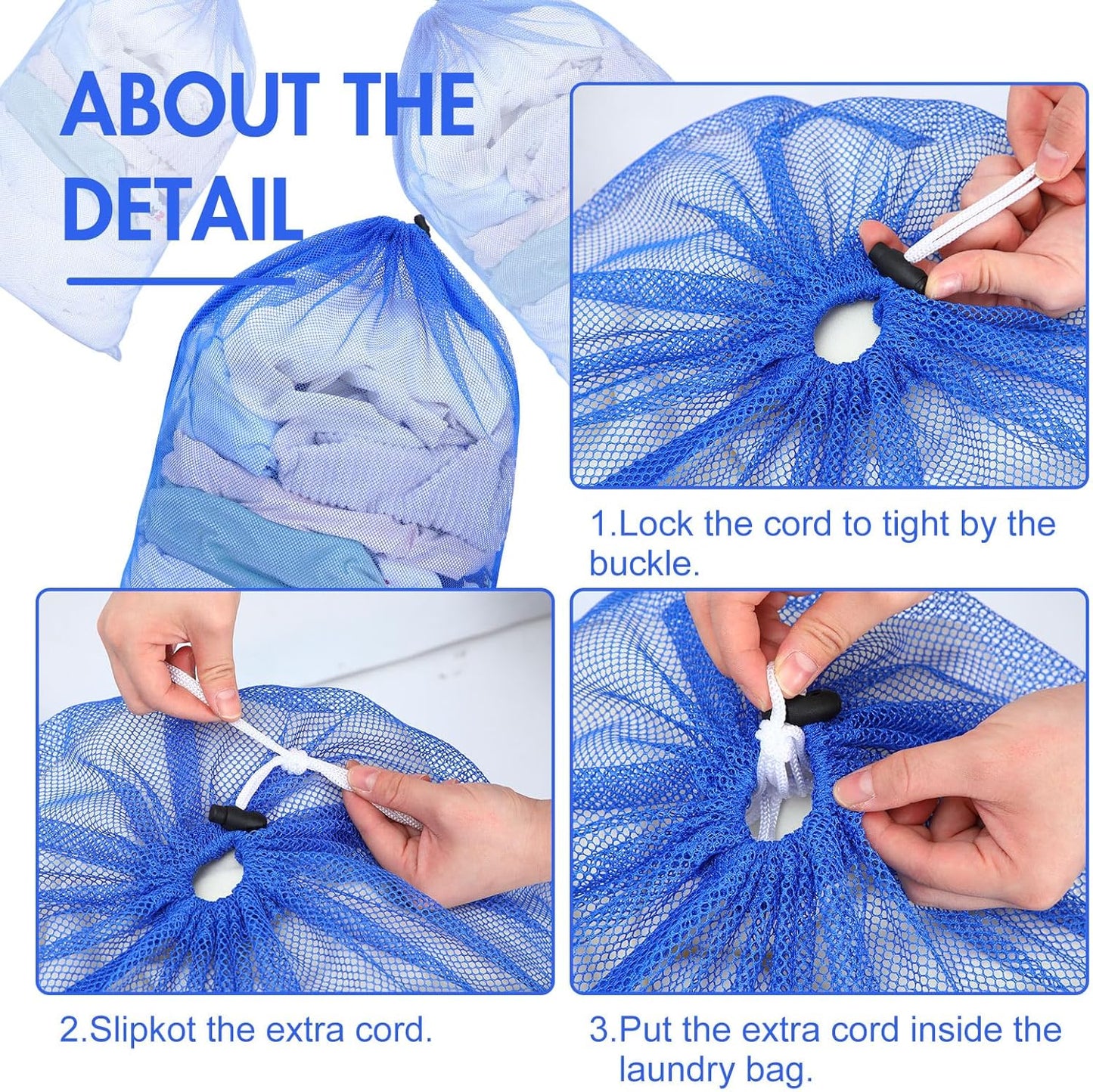 Berlune 30 Pack 24 x 36 Inches Large Mesh Bags for Laundry, Wash bags, Sturdy Mesh Material Closed