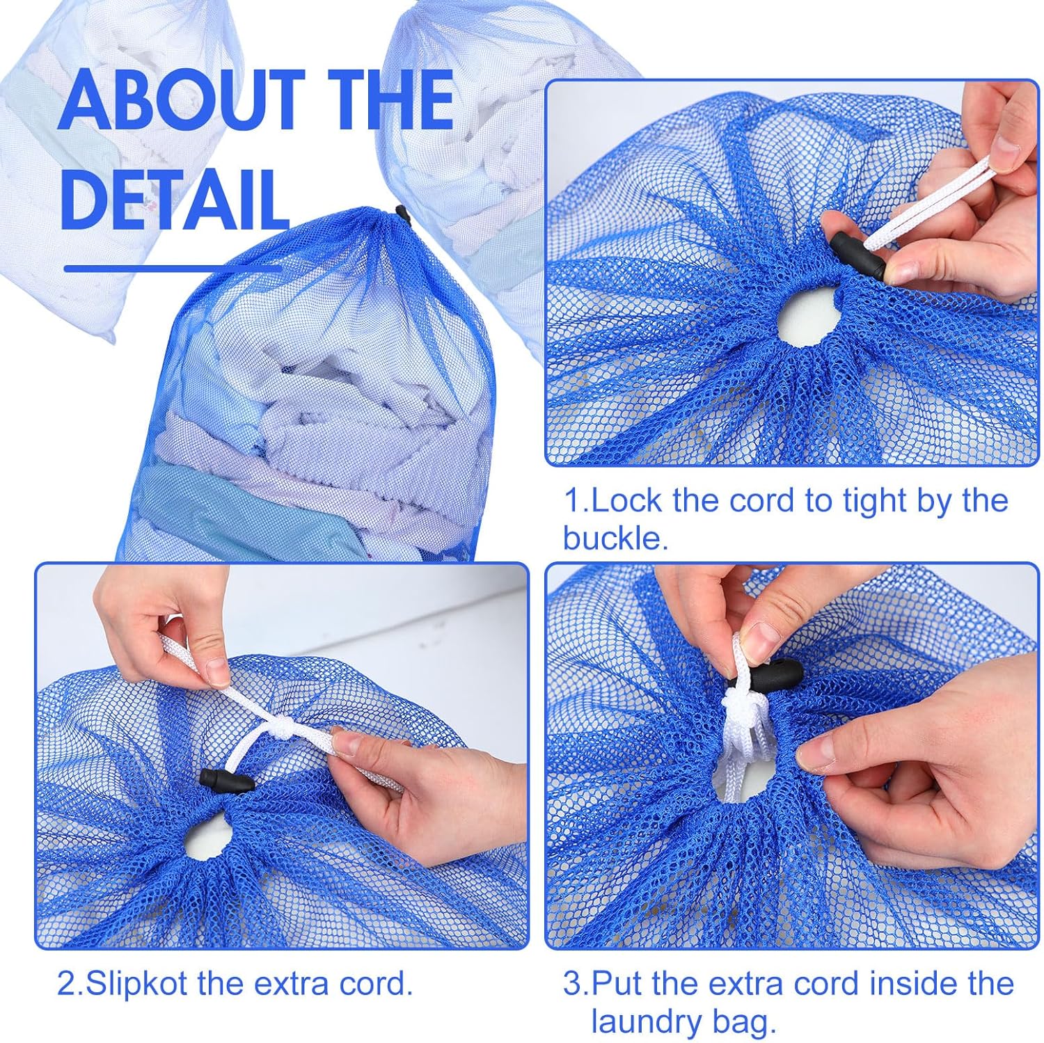 Berlune 30 Pack 24 x 36 Inches Large Mesh Bags for Laundry, Wash bags, Sturdy Mesh Material Closed