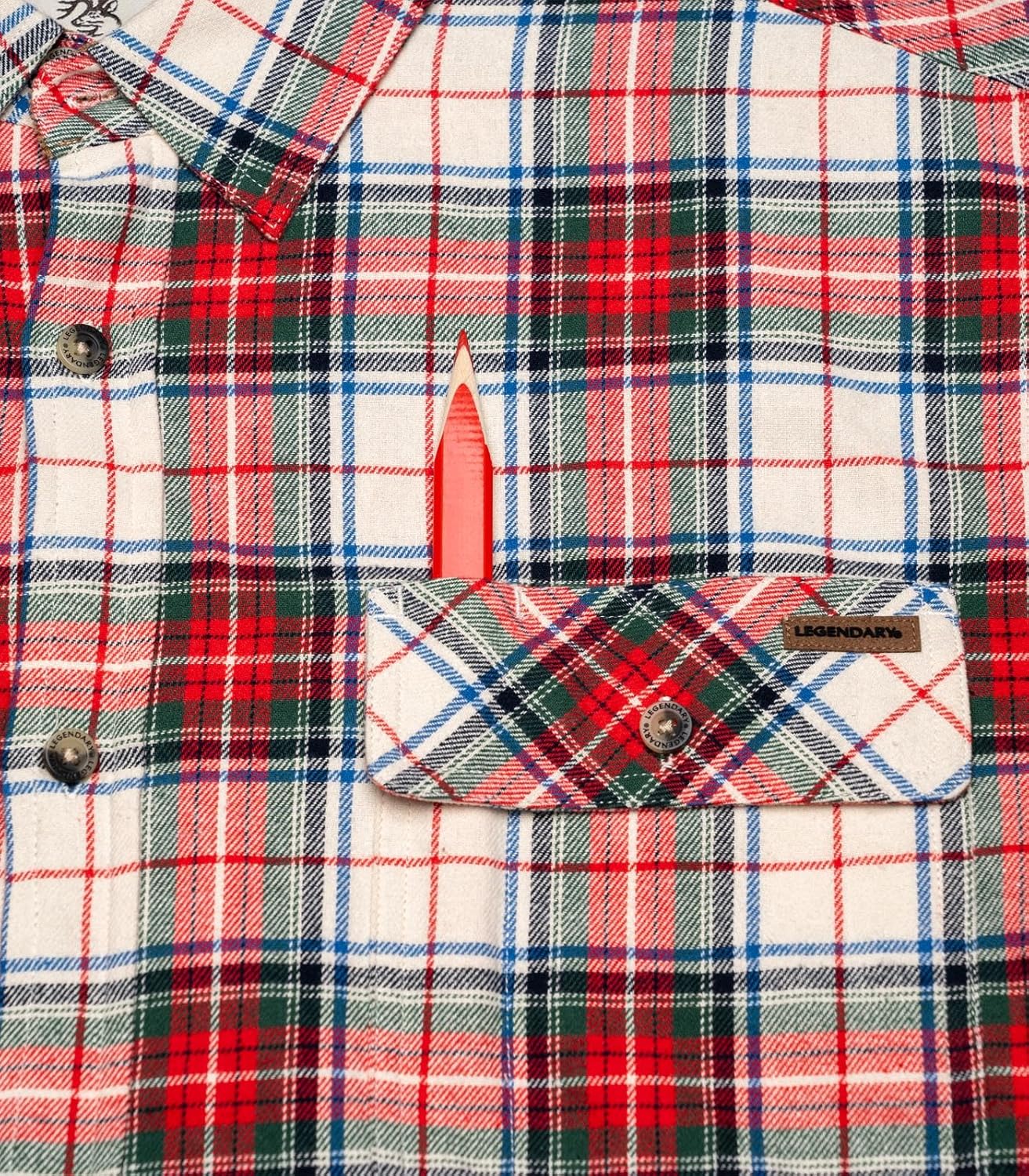 Legendary Whitetails Men's Flannel Shirt Long Sleeve Button Down 100% Cotton