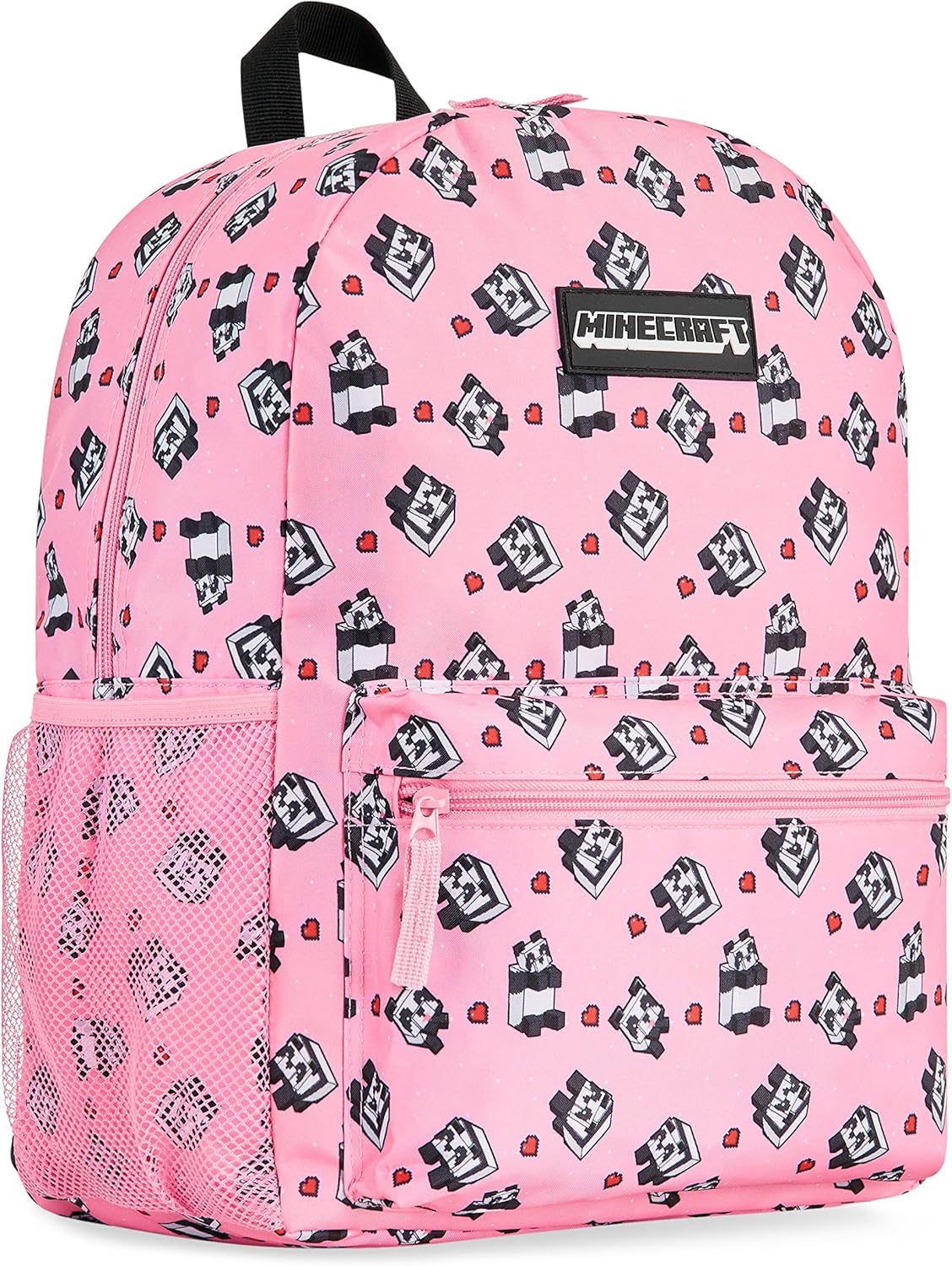 Minecraft Backpack for Boys Kids Teens Adjustable Straps Front Pocket Daypack Backpacks for Sports Gym School Gamer Gifts (Pink)
