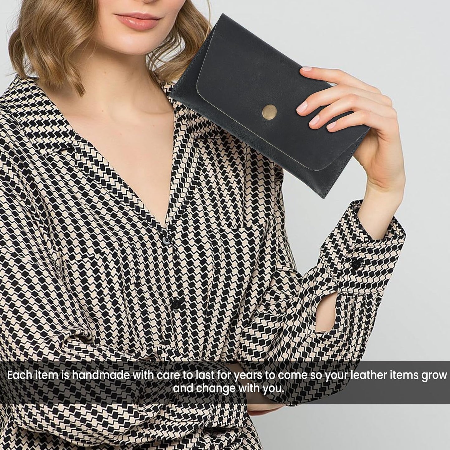 Leather Currency Pouch Dollar Bills Organiser Handmade Travel Wallet Utility Money Pouch Cash Currency Envelope(Tan)