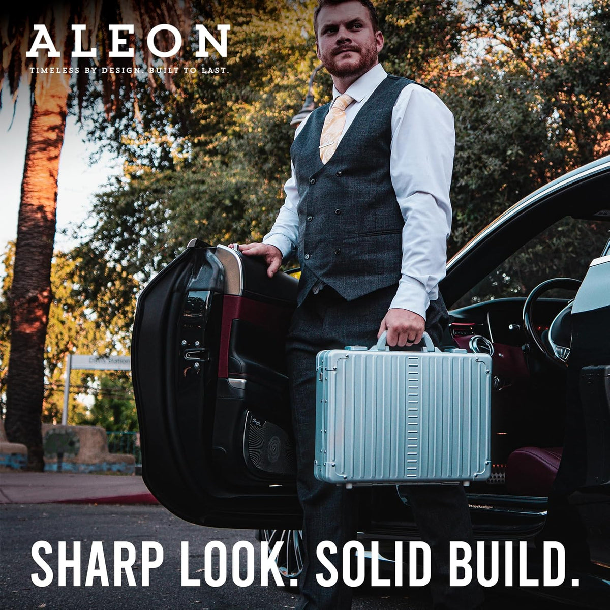 All Aluminum Lightweight 17" Premiuim Laptop Briefcase for Men – Shockproof Hard Shell Attache Case