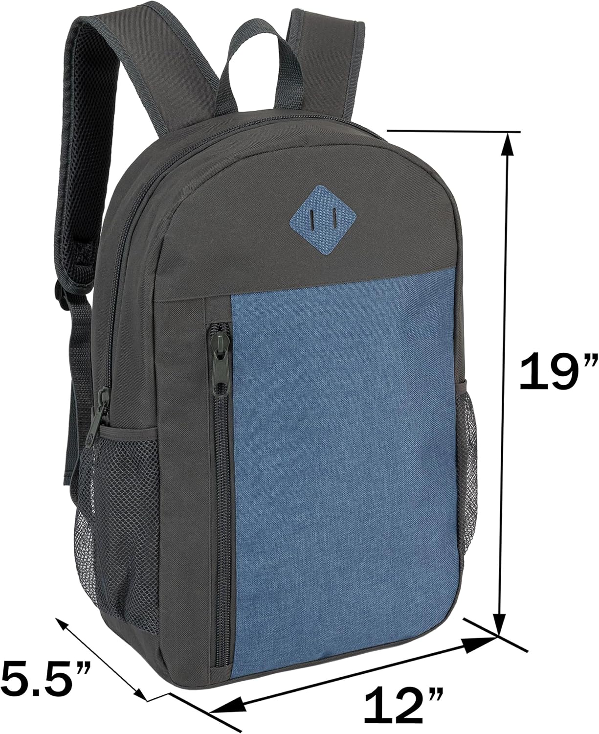 24-Pack 19" Padded Back Backpacks for Kids - Bookbags in Bulk for Middle and High School Students