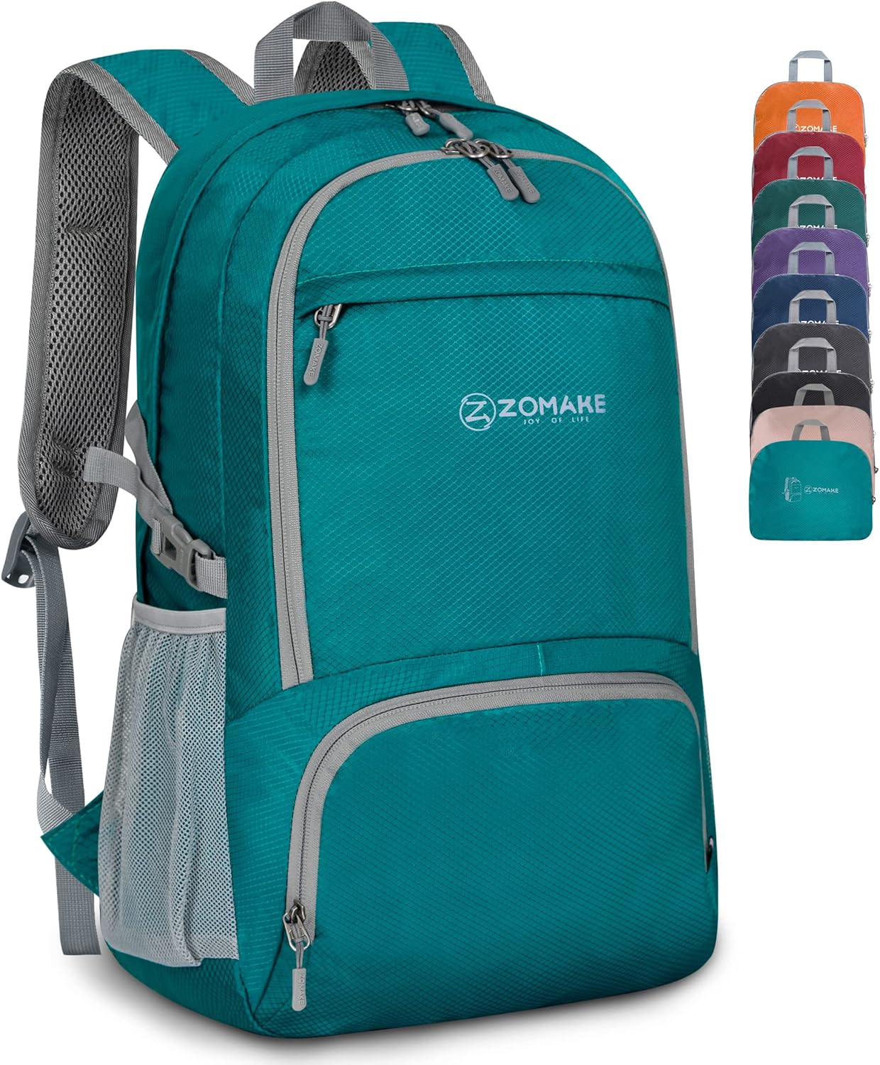 ZOMAKE Lightweight Packable Backpack 30L, Foldable Hiking Backpacks Water Resistant Compact Folding Daypack for Travel(Lake Green)