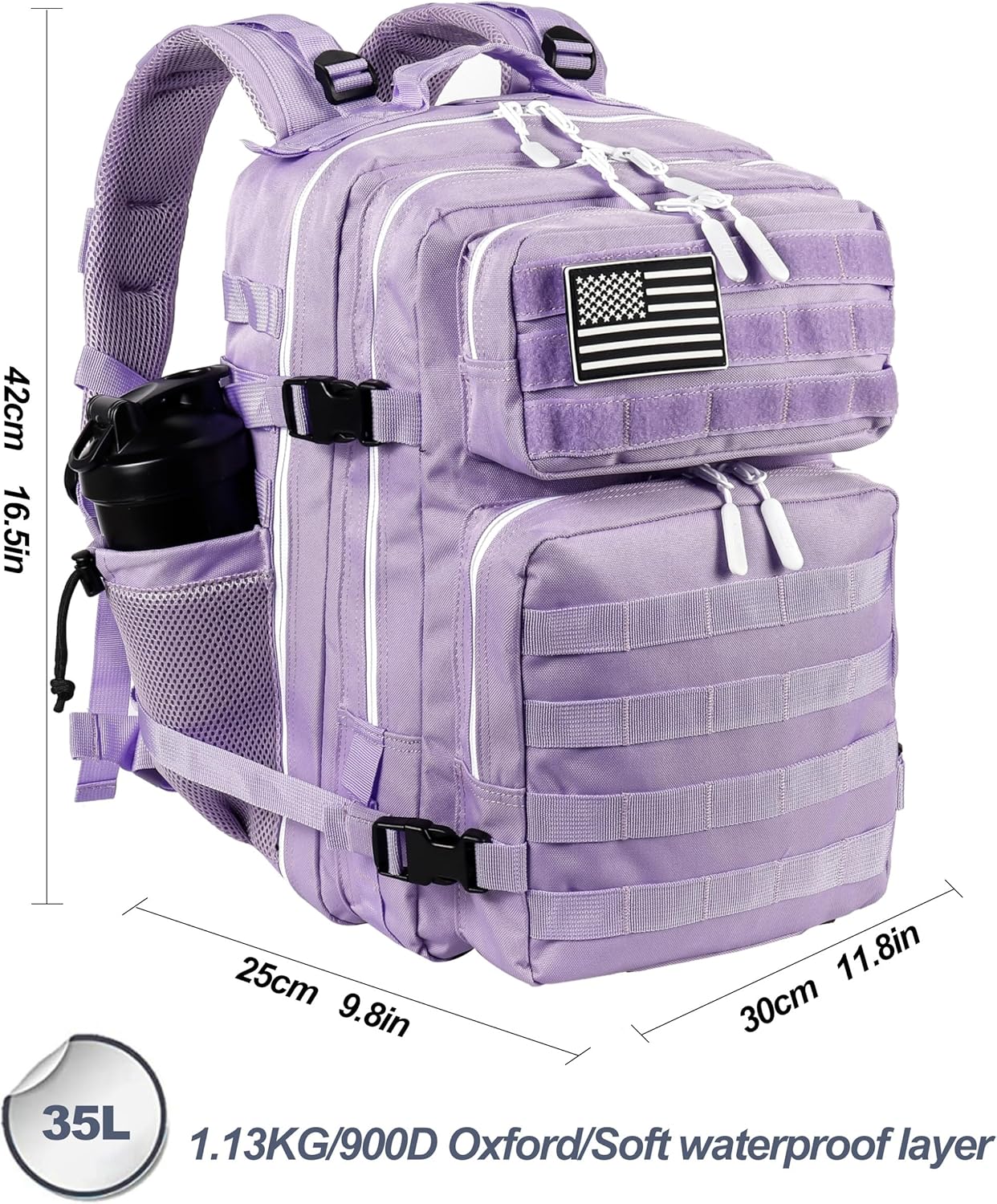 LHI Tactical Military Backpack for Men and Women 25L/35L Army Assault Pack Bag Small Rucksack with Bottle Holder