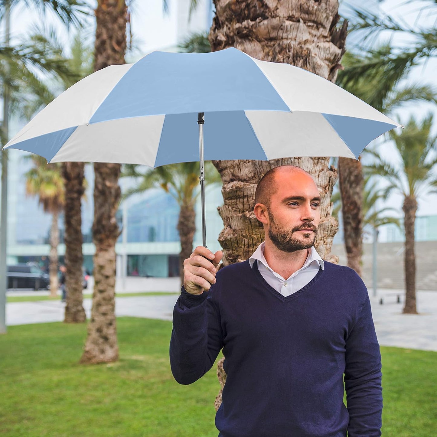 The Spectrum Popular Style 42" Automatic Open Compact Travel Umbrella for Rain, Wind & Sun, Sturdy Lightweight Small Portable Stick Umbrella for Men and Women