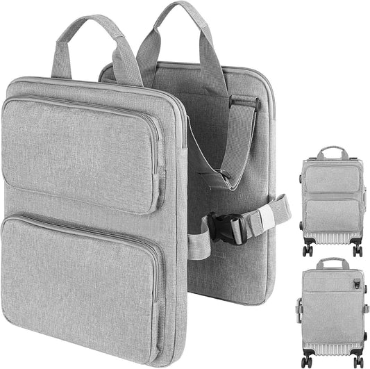 Add-a-Bag Luggage Strap – Adjustable Over Luggage Organizer for Hanging Extra Bag, Hands-Free Multi Travel Accessory for Business Trips & Vacations, Fits Most Suitcases & Laptop (Gray-2)