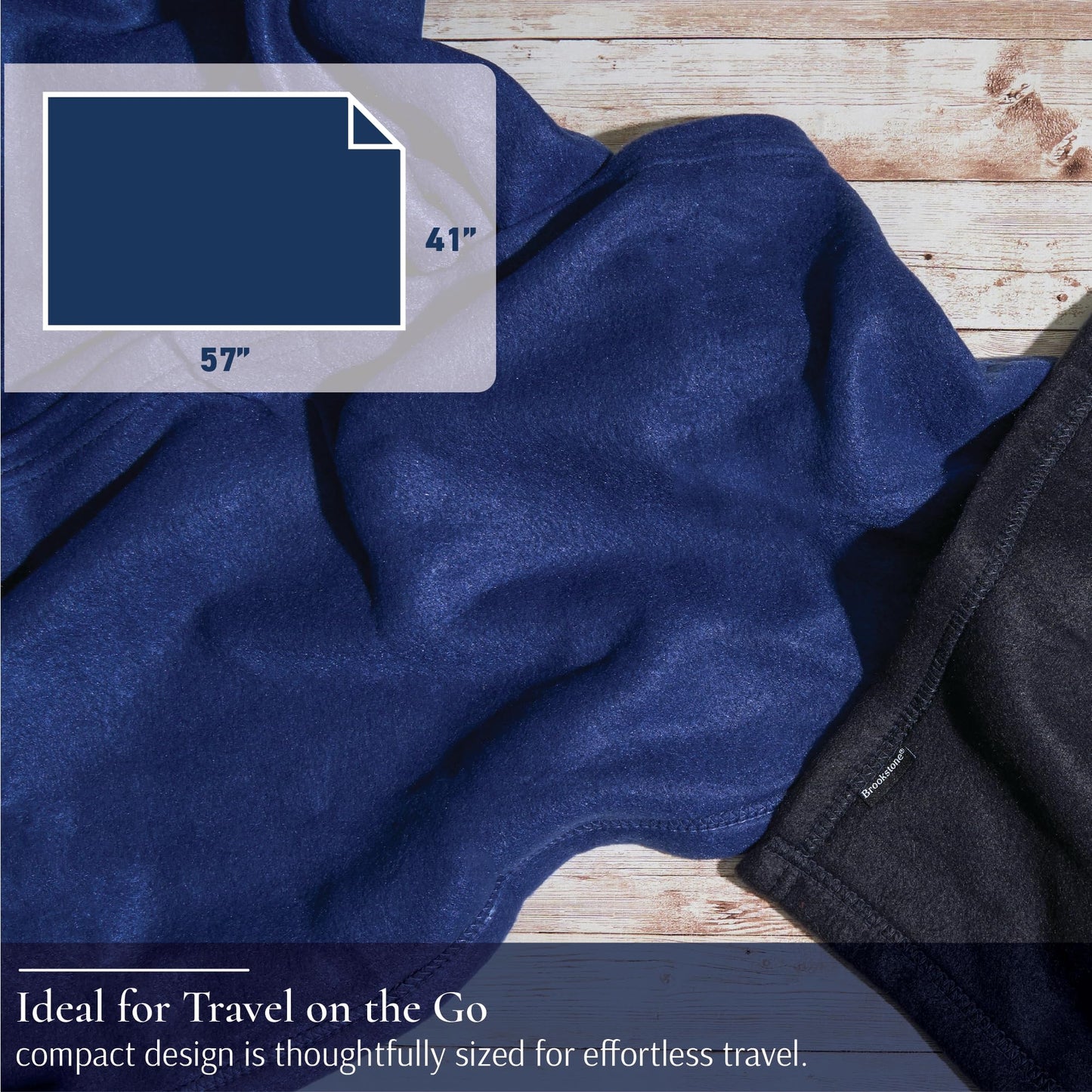 Brookstone Travel Blanket 2-in-1 Soft Throw with Carrying Pouch