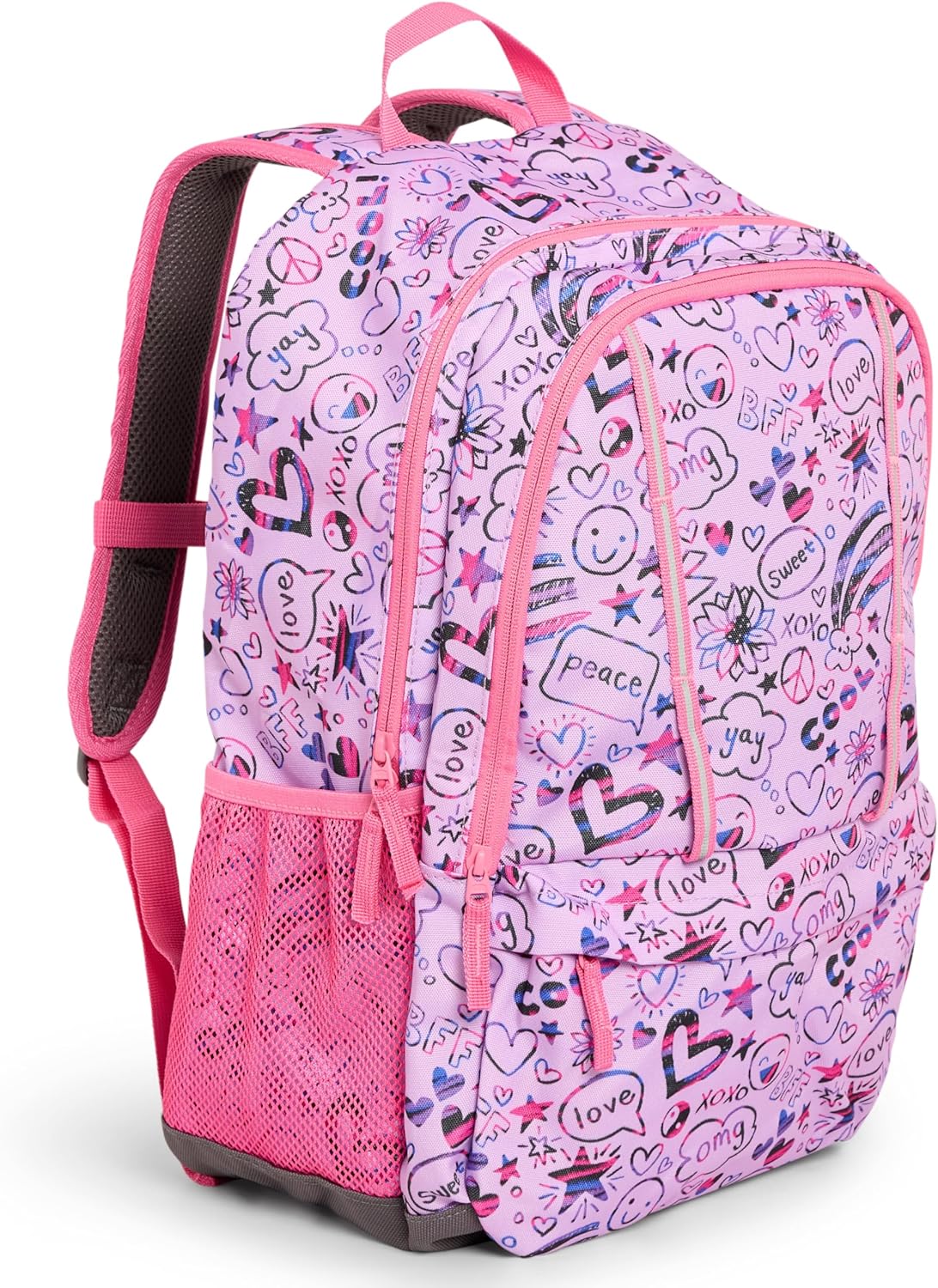 Lands' End Unisex Kids Large ClassMate Lightweight Durable Elementary School Backpack, Fuchsia Pink