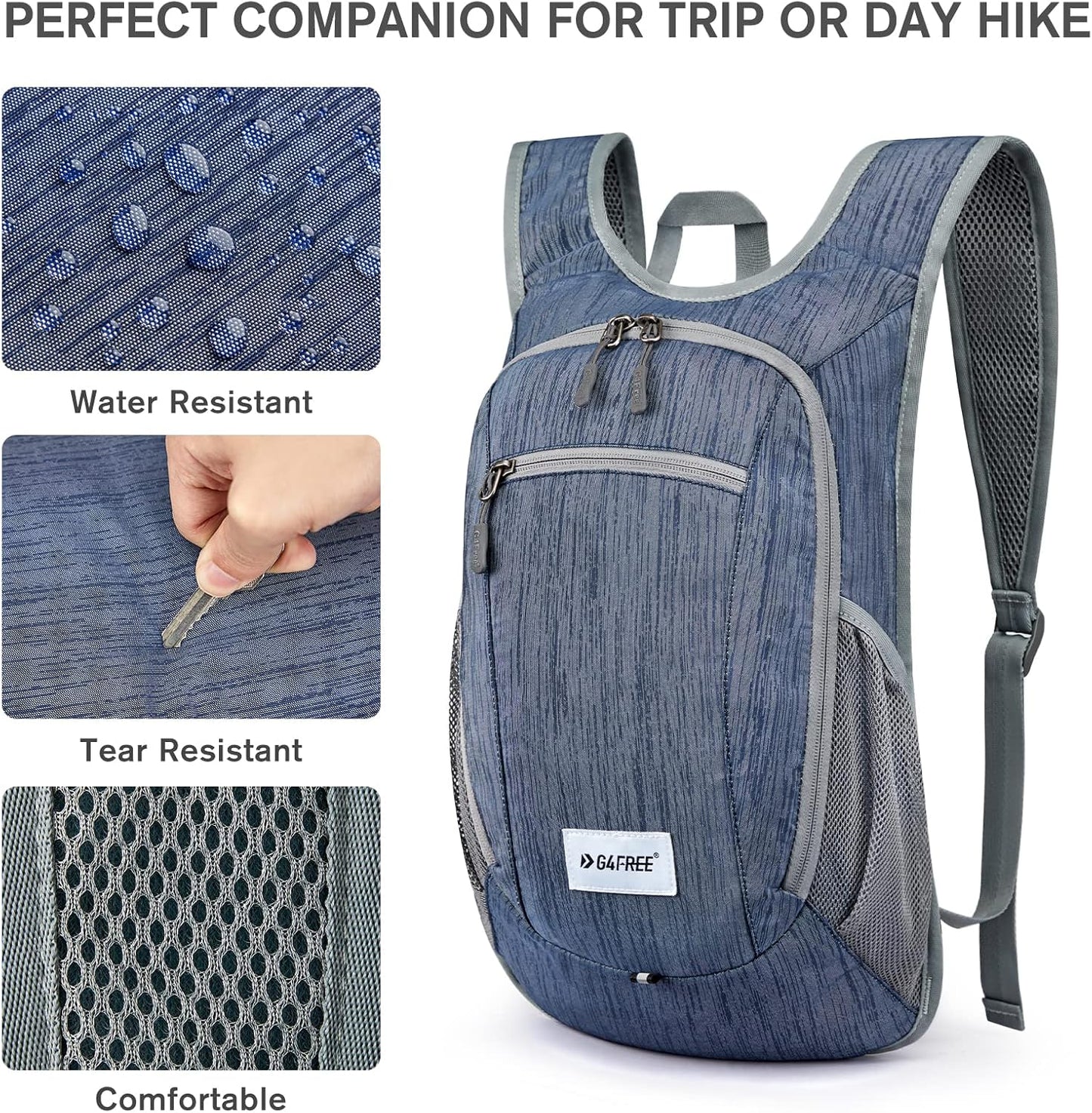 G4Free 10L/15L Hiking Backpack Lightweight Packable Hiking Daypack Small Travel Outdoor Foldable