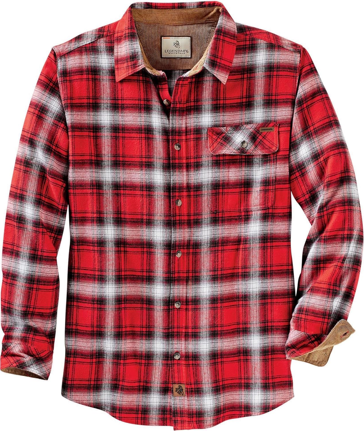 Legendary Whitetails Men's Flannel Shirt Long Sleeve Button Down 100% Cotton