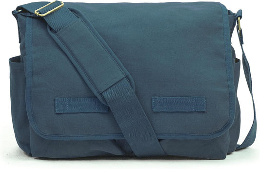 Sweetbriar Classic Vintage Messenger Bag - Original Heavyweight Cotton Canvas Shoulder Bag with Upgraded Features