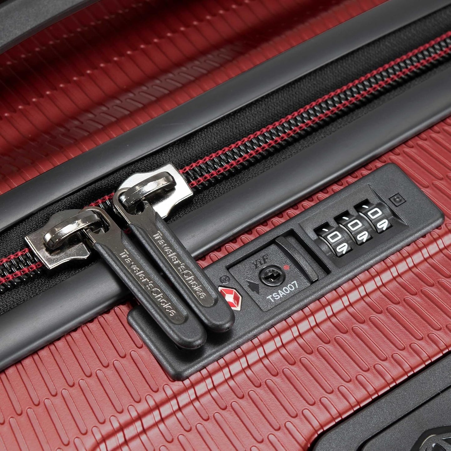 Traveler's Choice Maxporter II Hardside Polycarbonate Suitcase with Spinner Wheels, TSA Lock, Red, 22" Carry-On Luggage