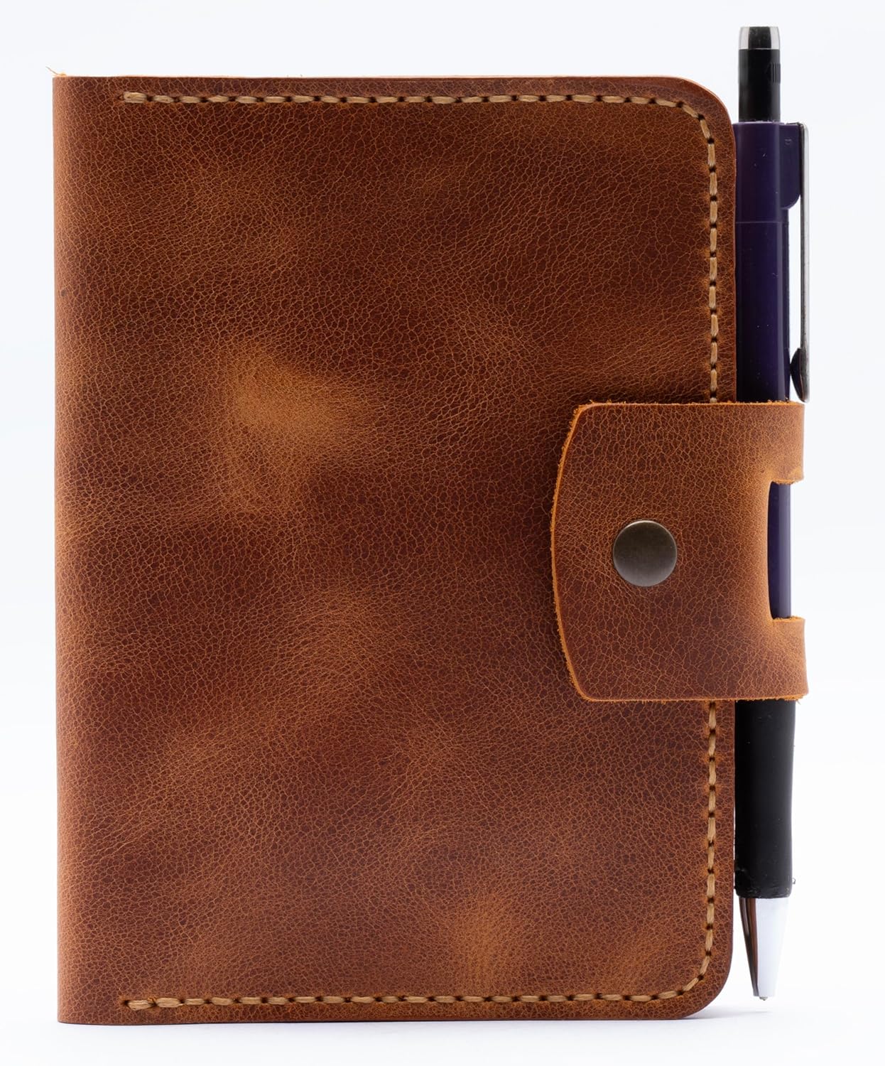 Handmade Passport Leather Case, Wallet Credit Card Holder (Camel)
