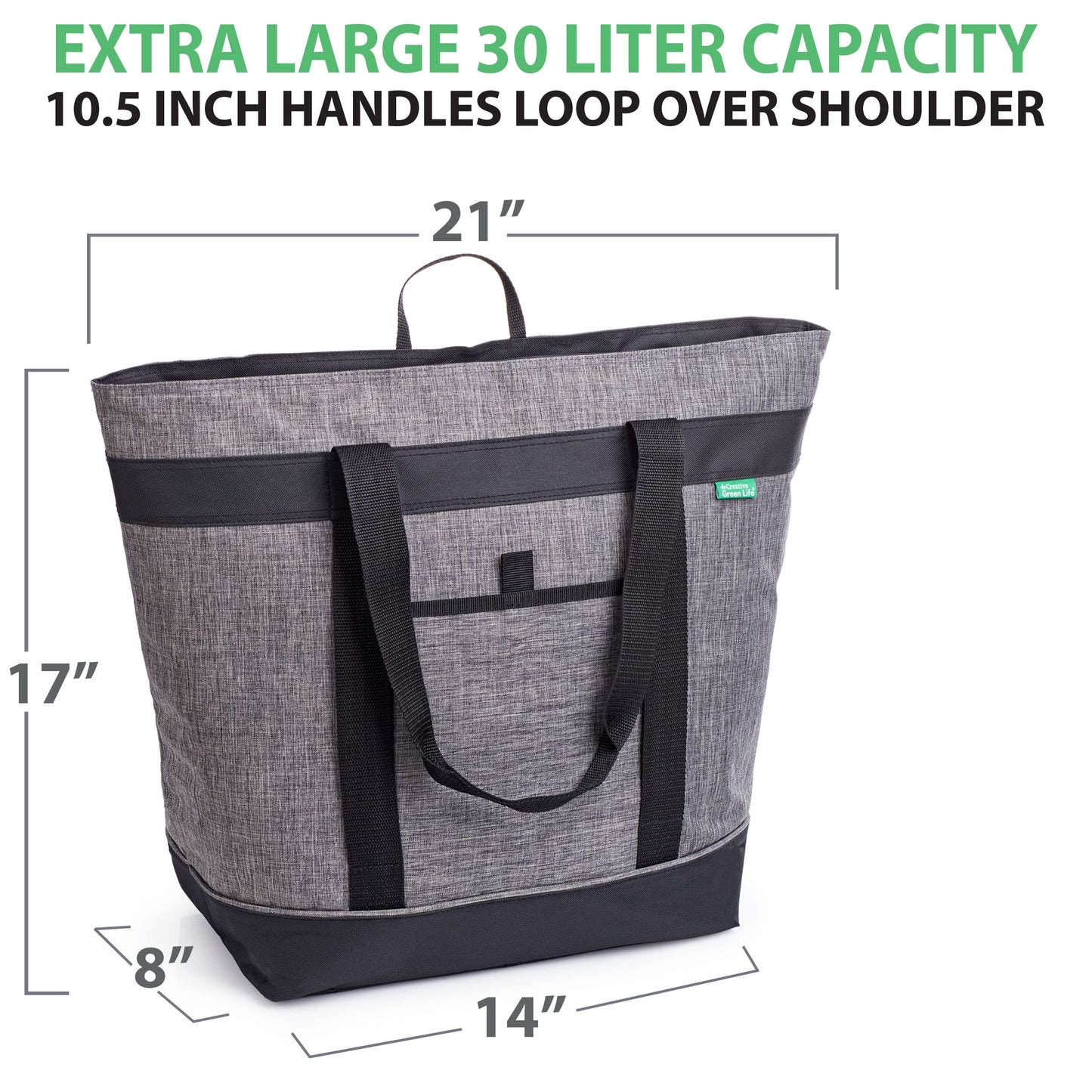 Jumbo Insulated Cooler Bag (Charcoal) with HD Thermal Insulation - Premium, Collapsible Soft Cooler