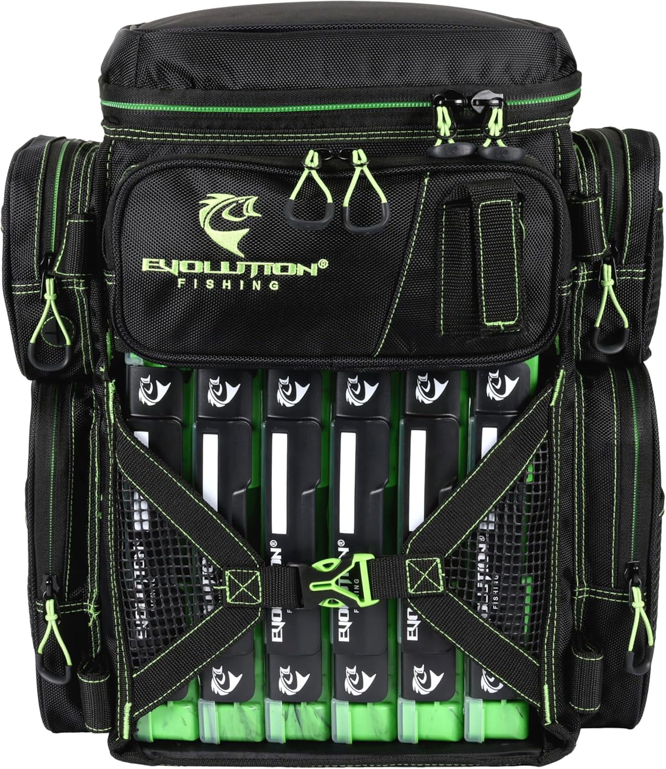 Evolution Fishing Drift Series Tackle Backpack – 3600, Outdoor Rucksack w/ 6 Fishing Tackle Trays, Heavy Duty
