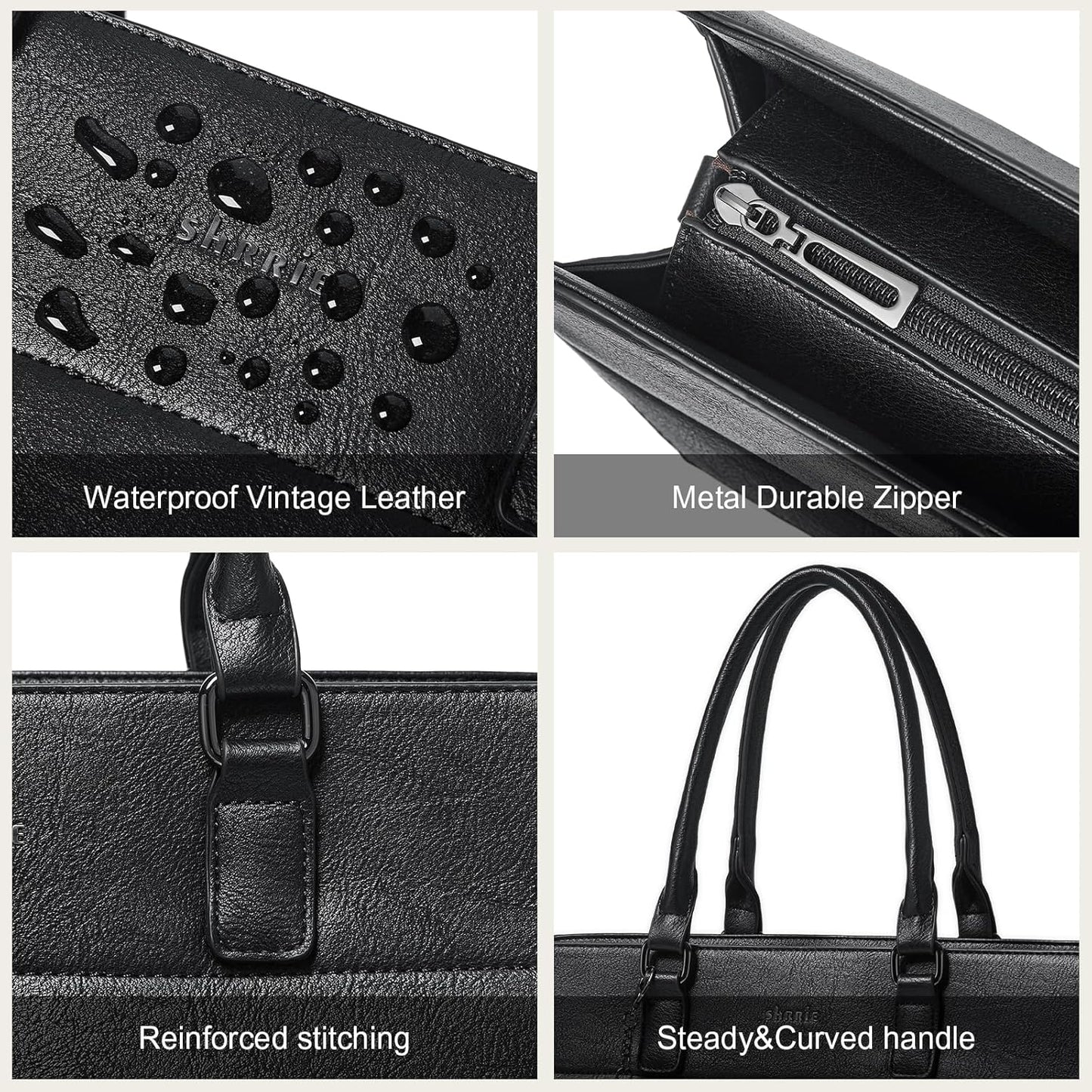 Shrrie 15.6 inches Laptop Bag for Women,Water-Resistant Work Bag Laptop Tote Bag,Briefcase with Satchel Purse