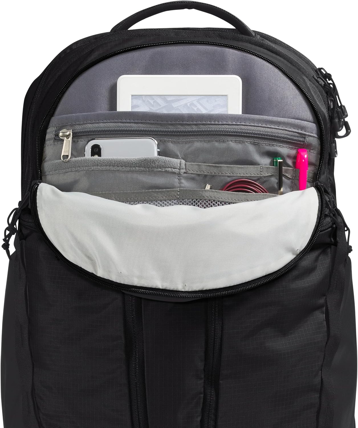 The North Face Surge Commuter Laptop Backpack | Daypack with Water Repellent Finish, 16" Laptop Sleeve, Reflective Details, TNF Black/TNF Black-NPF, One Size