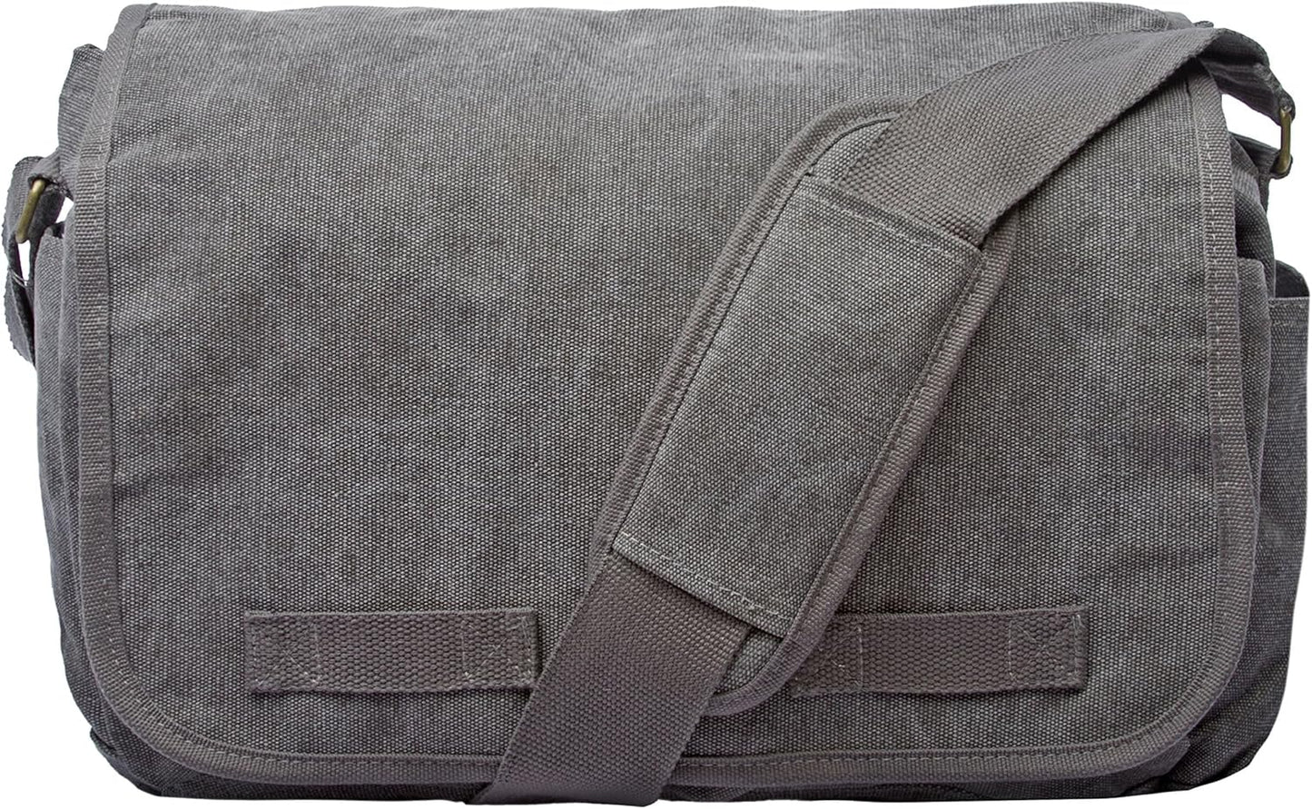 Sweetbriar Classic Vintage Messenger Bag - Original Heavyweight Cotton Canvas Shoulder Bag with