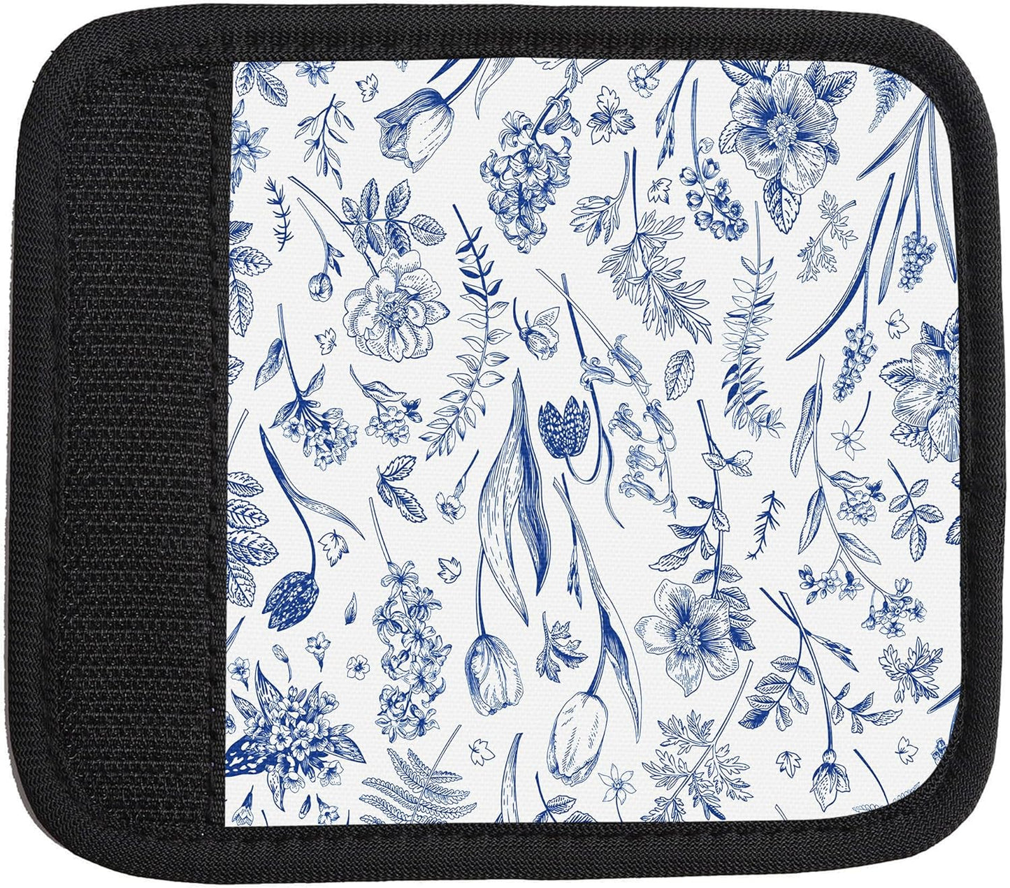2 Pack Luggage Handle Wrap Travel Tags - Set of Luggage Tags for Suitcases, Identifiers, Marker, and Handle Covers - Cruise Accessories and Travel Gifts（Cute Blue Flower