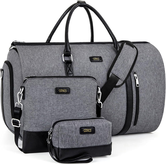 Convertible 2-in-1 Garment Bags for Travel, Carry On Garment Duffle Bag With Shoe Compartment Large Weekender Bag for Women Men Hanging Suitcase Suit Travel Duffel Overnight Bags 4pcs Set