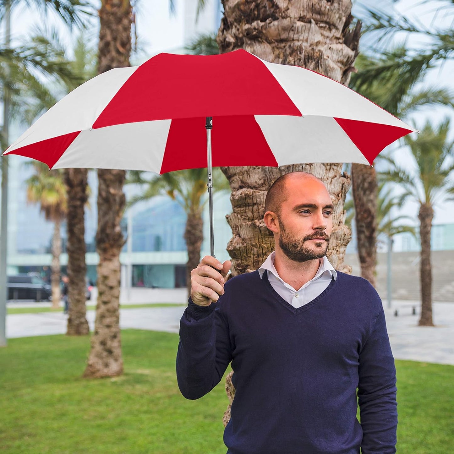 The Spectrum Popular Style 42" Automatic Open Compact Travel Umbrella for Rain, Wind & Sun, Sturdy Lightweight Small Portable Stick Umbrella for Men and Women