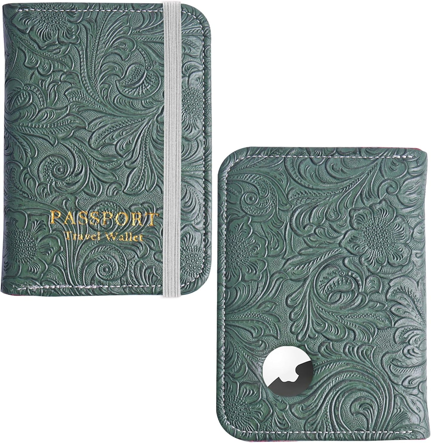 lizimandu Passport Holder with Airtag Slot, Airtag Passport Wallet for Men Women, Slim Leather