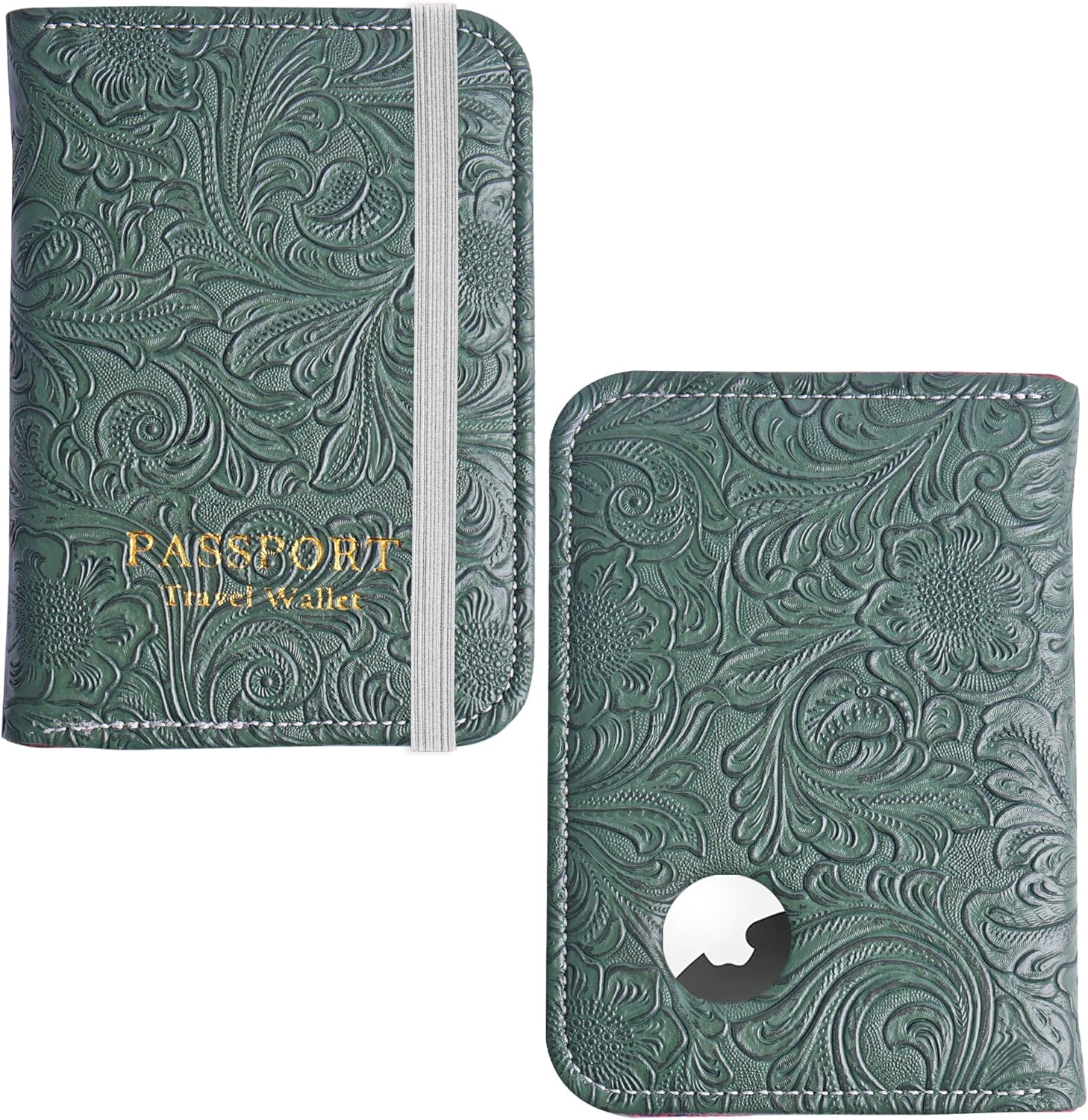 lizimandu Passport Holder with Airtag Slot, Airtag Passport Wallet for Men Women, Slim Leather