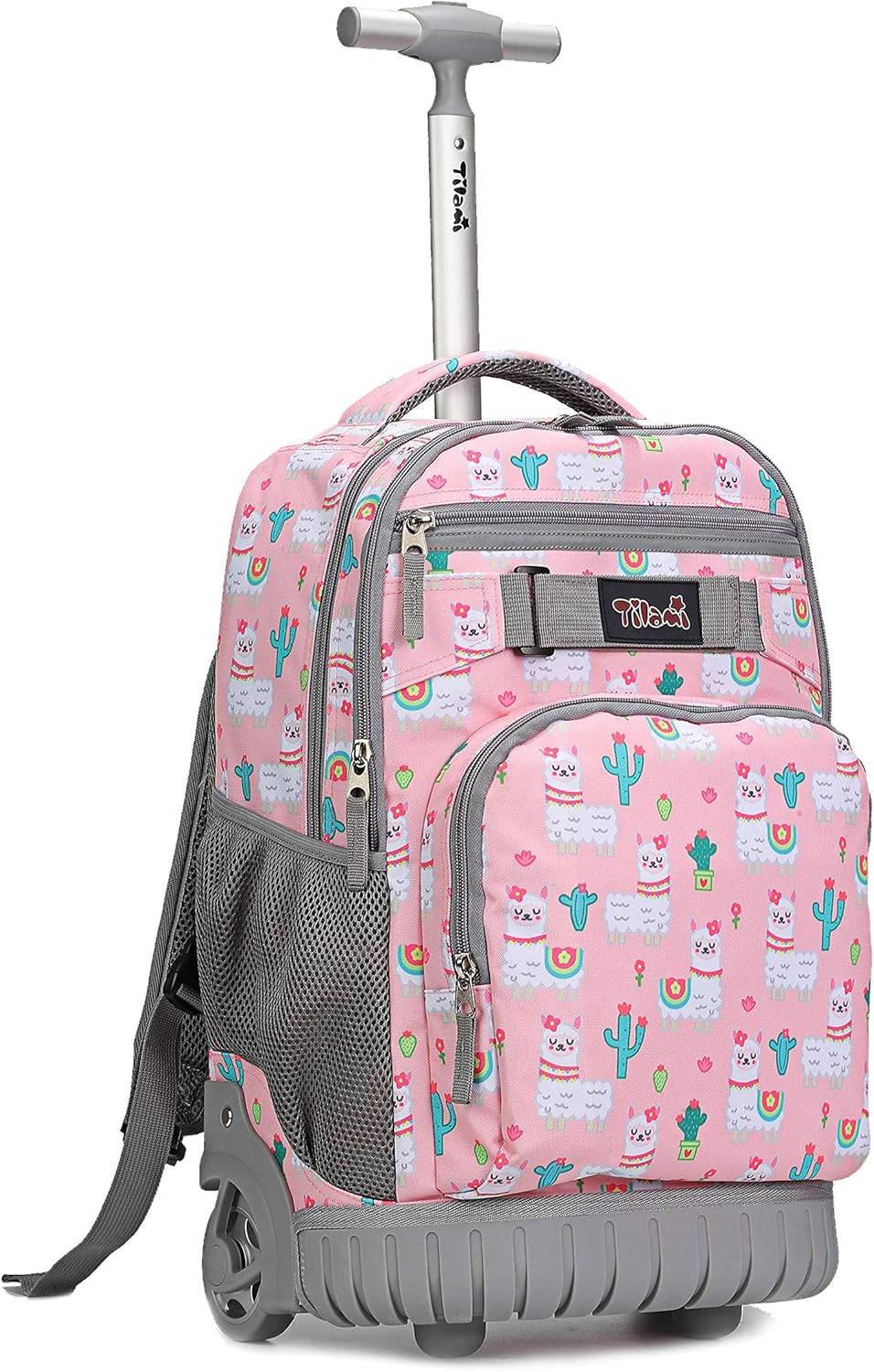 Tilami Rolling Backpack 18 inch Wheeled Laptop Backpack School College Student Travel Trip Boys and Girls, Alpaca