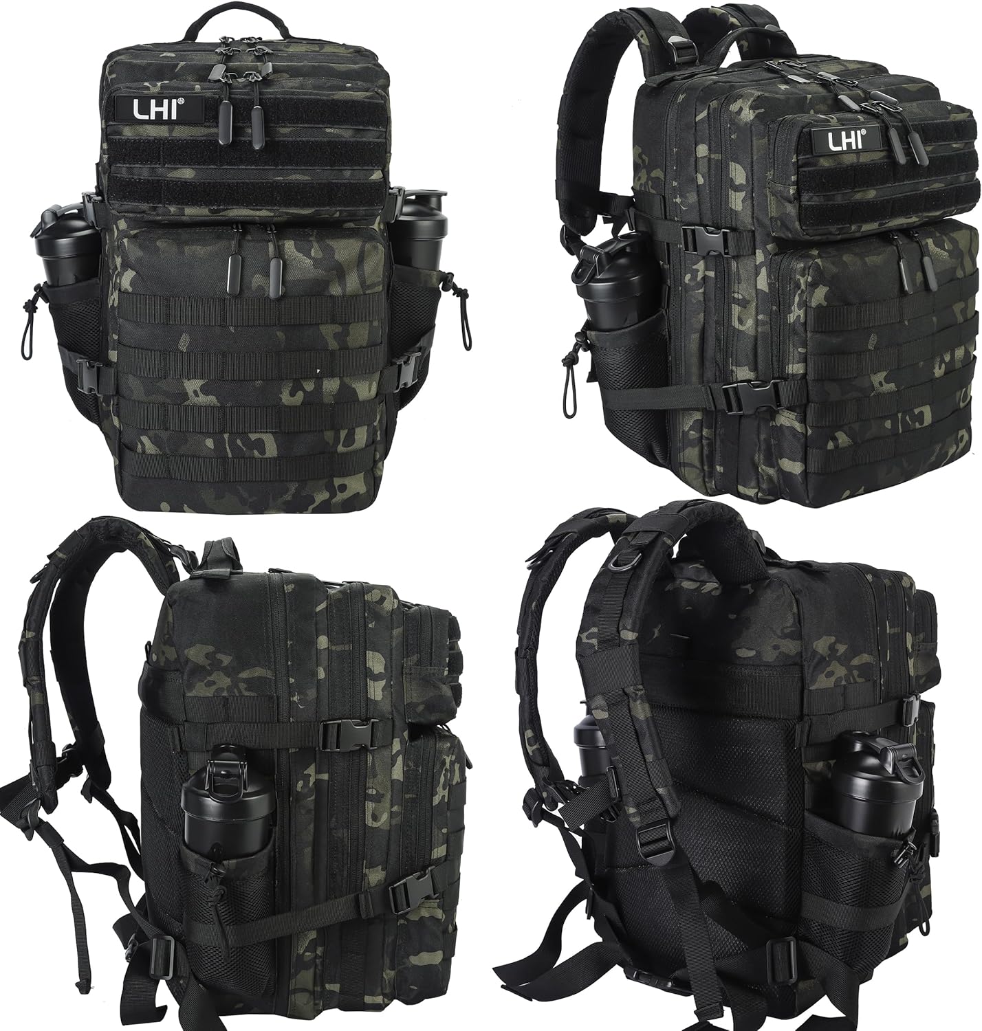 LHI Military Tactical Backpack for Men and Women 45L Army 3 Days Assault Pack Bag Large Rucksack