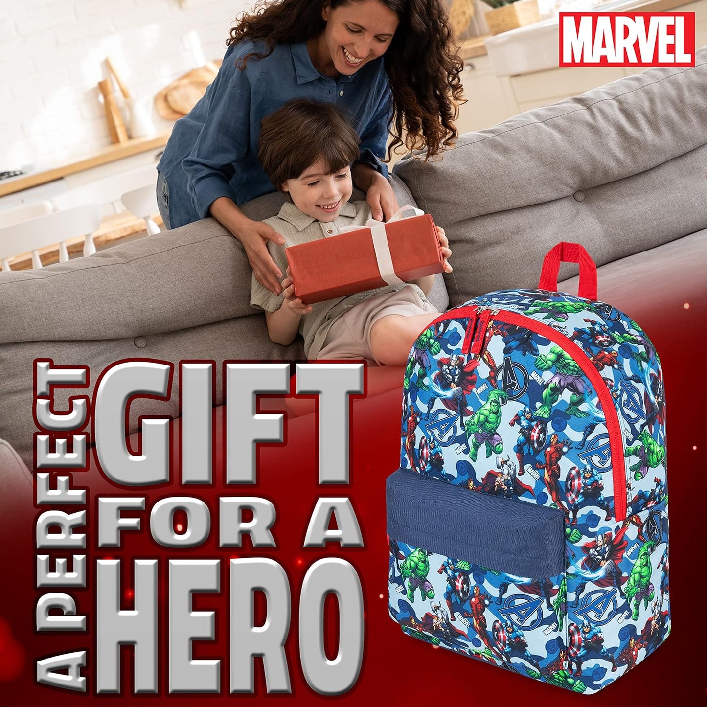 Marvel Avengers Backpack for Kids Teens Bookbag with Double Straps Daypack Backpacks for School Travel Sports Gifts for Boys (Blue)