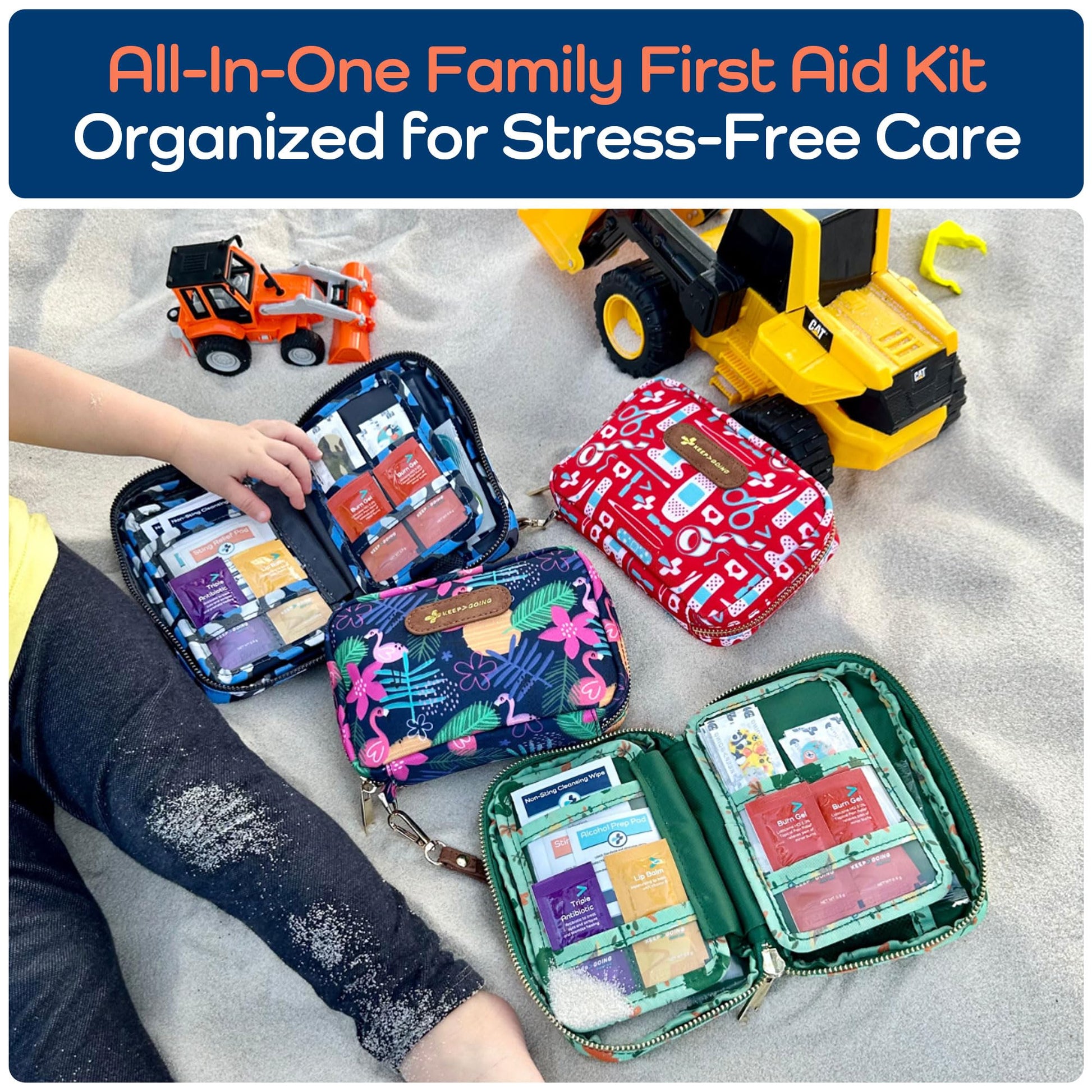 KeepGoing Travel First Aid Kit for Kids, 130 Pc. TSA-Approved Travel Size