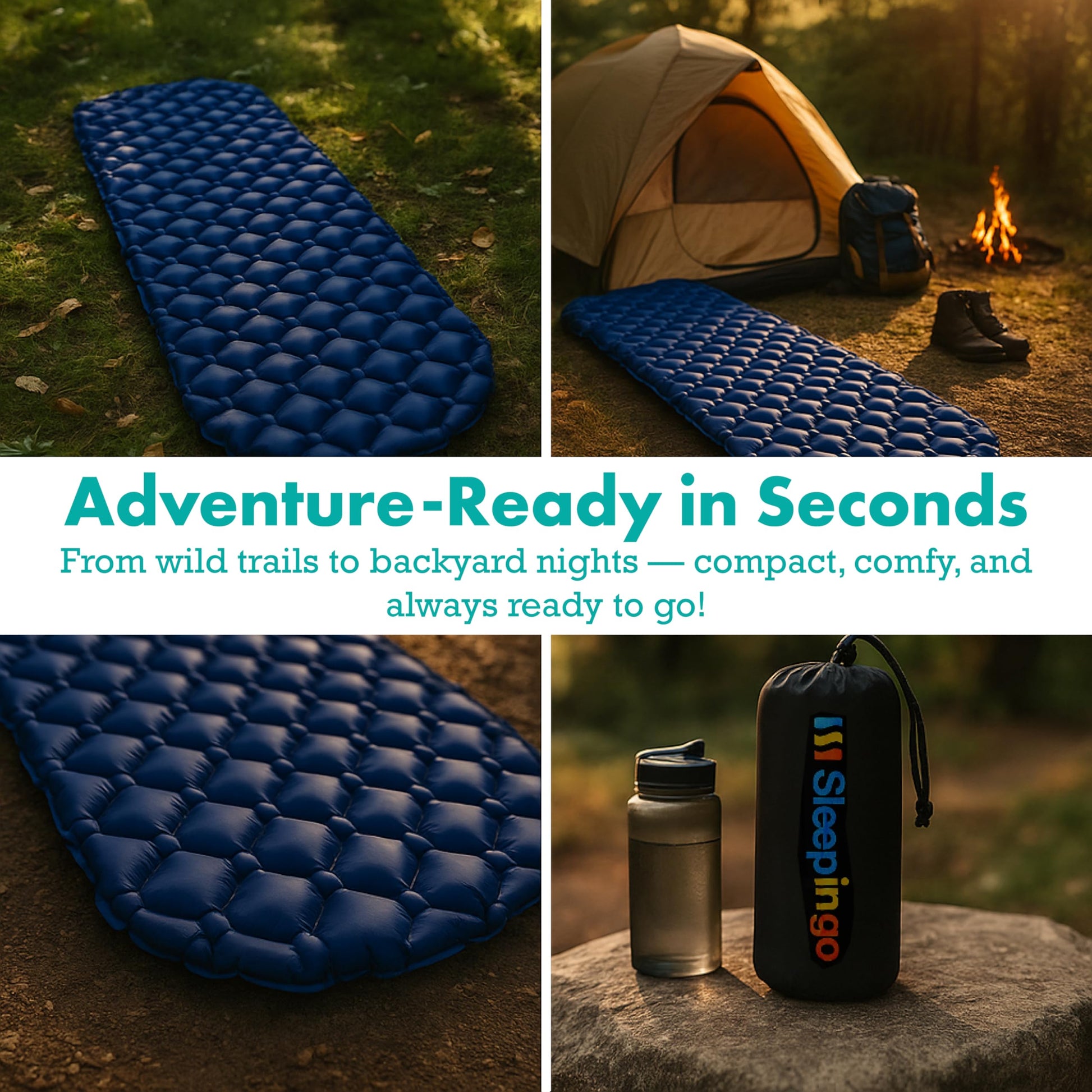 Sleepingo Inflatable Mat - Ultralight Sleeping Pad for Campings and Backpackings - Compact Air